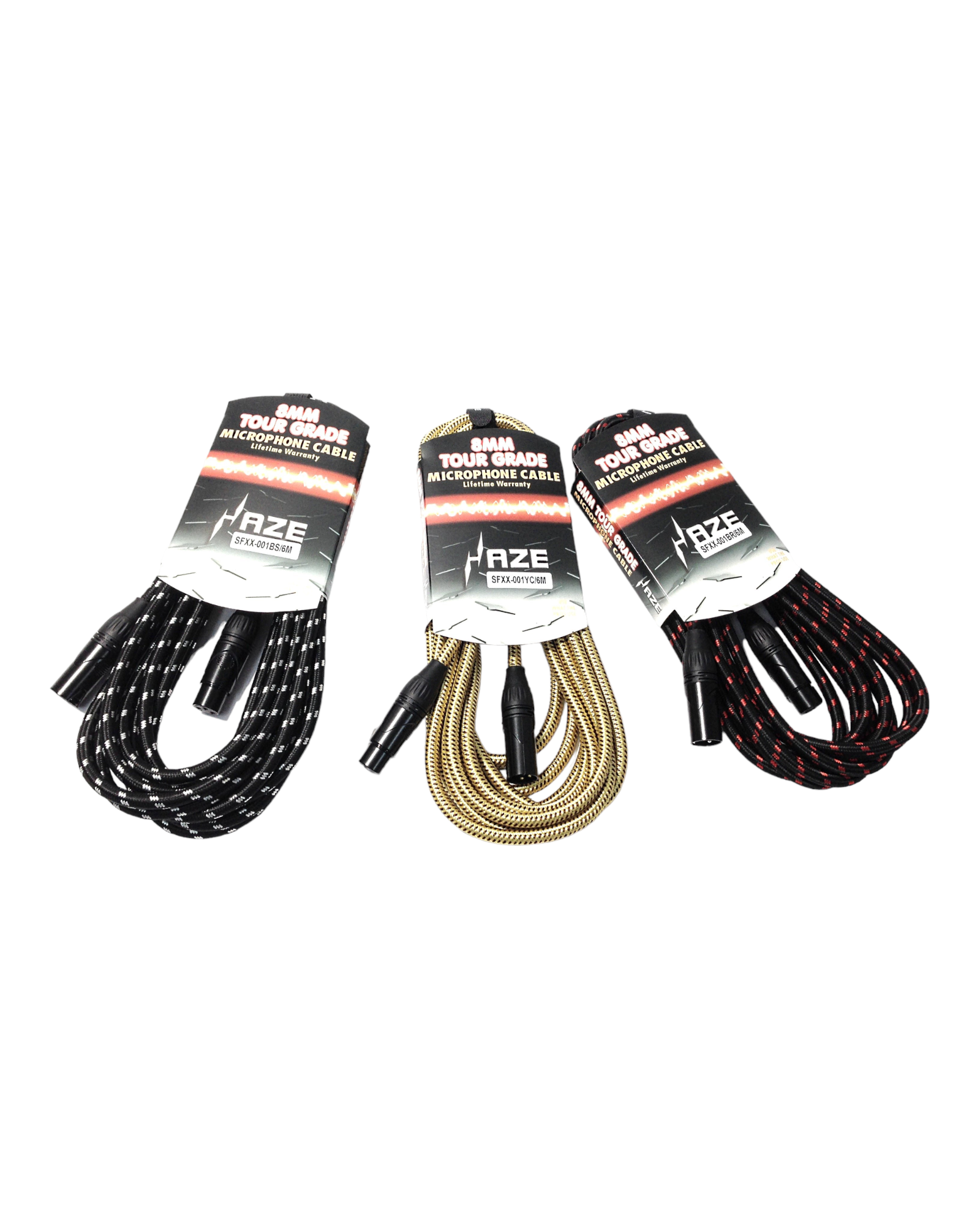 Haze 3m 6m Braided Tweed 3-Pin Balanced XLR Microphone Cable SFXX-001