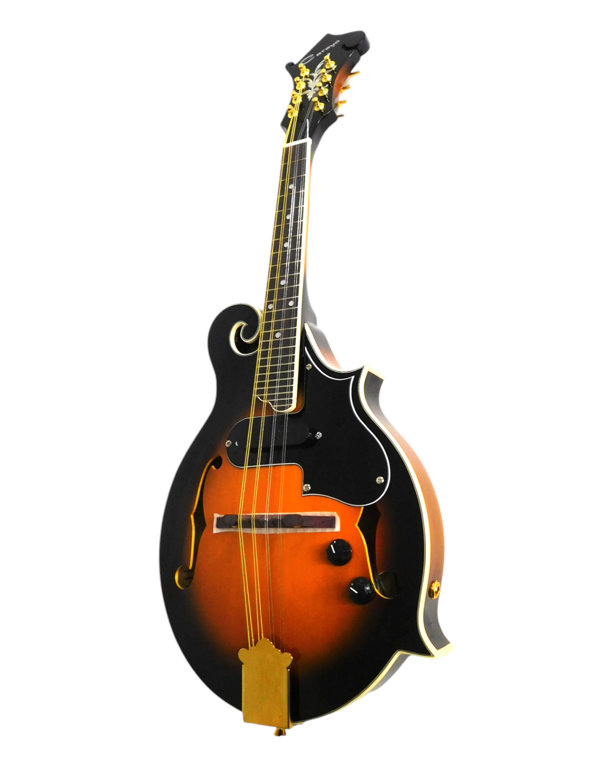 (PREORDER: EST. NOV 2026) Caraya Solid Spruce Top F-Style Acoustic-Electric Mandolin in Sunburst w/ Accessories & Lockable Hardcase (Optional) - SMA008EQVS