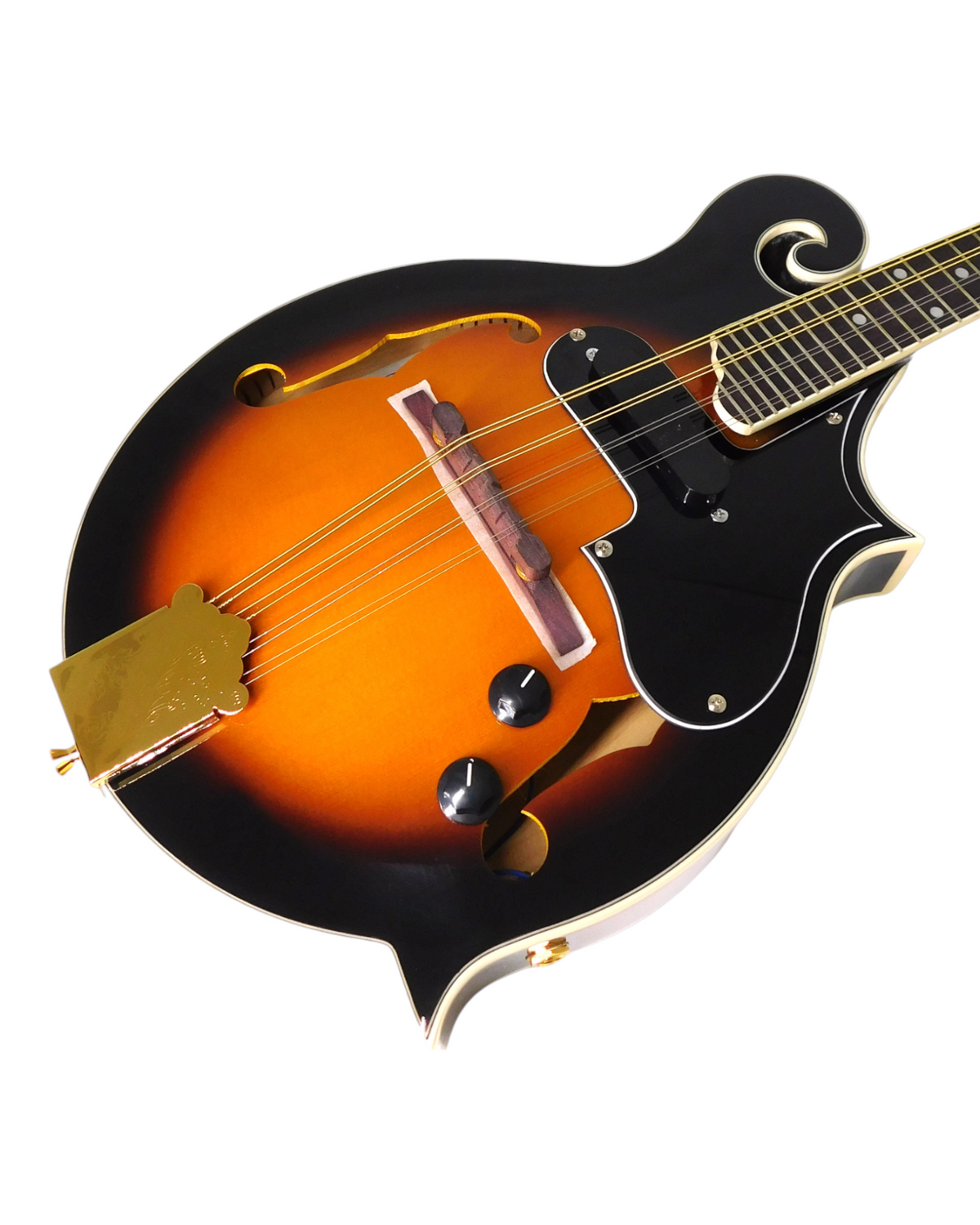 (PREORDER: EST. NOV 2026) Caraya Solid Spruce Top F-Style Acoustic-Electric Mandolin in Sunburst w/ Accessories & Lockable Hardcase (Optional) - SMA008EQVS
