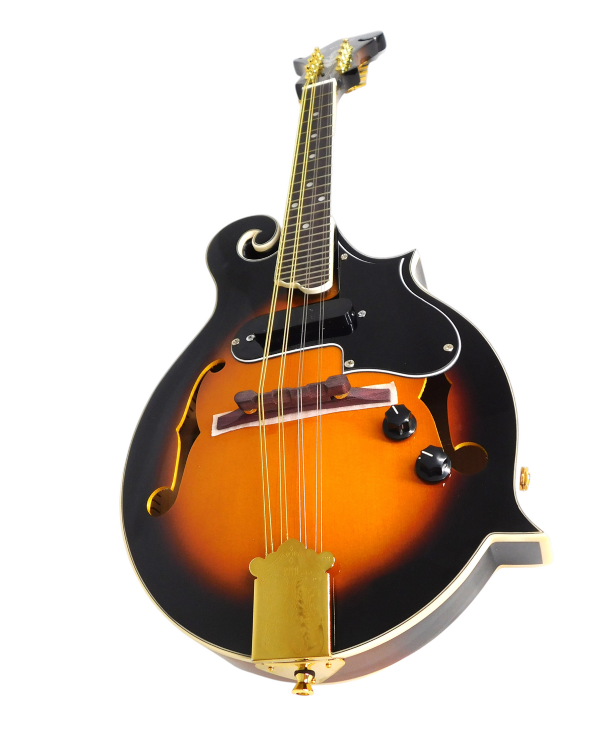 (PREORDER: EST. NOV 2026) Caraya Solid Spruce Top F-Style Acoustic-Electric Mandolin in Sunburst w/ Accessories & Lockable Hardcase (Optional) - SMA008EQVS