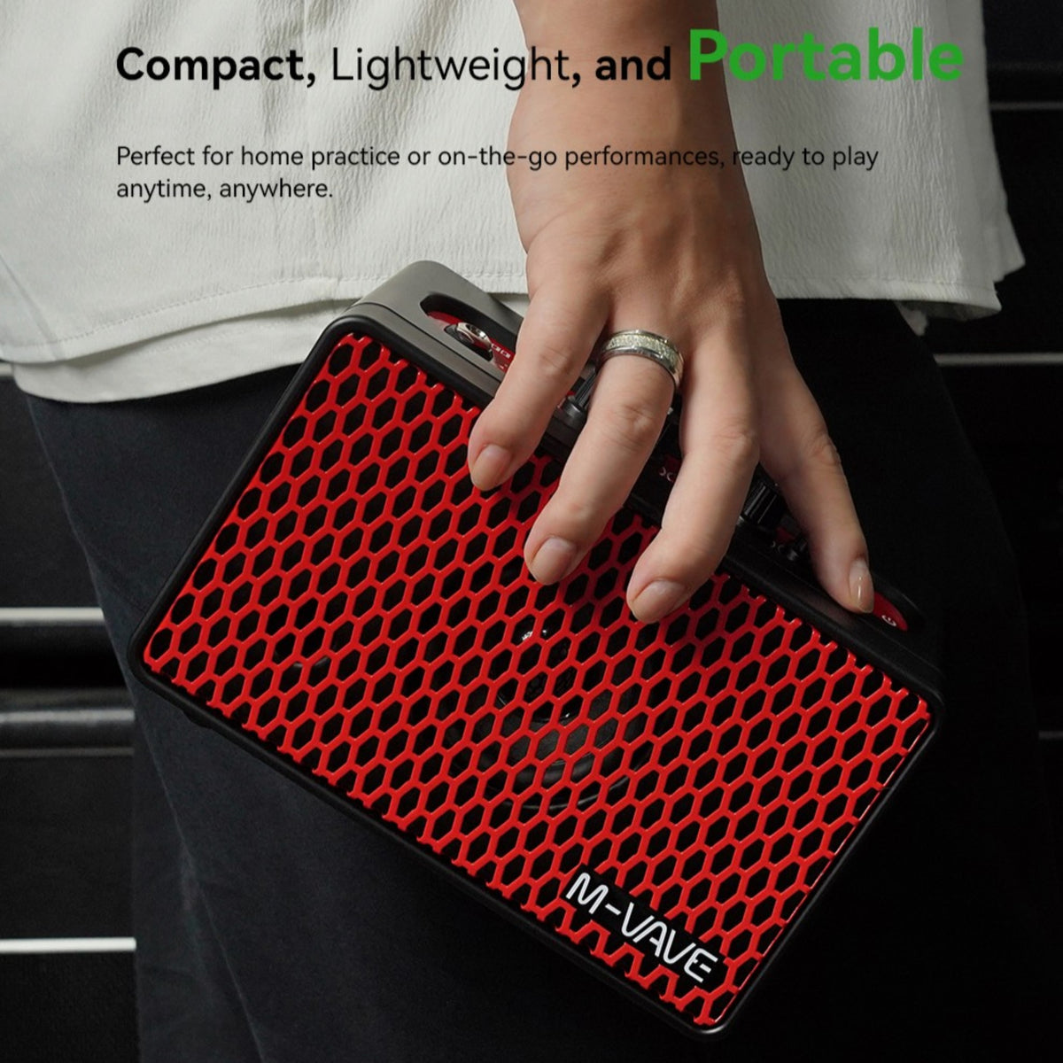 M-VAVE SP100 Portable Rechargable 10W Electric Guitar Amplifier w/ 9 Tones, 6 Effects & Bluetooth