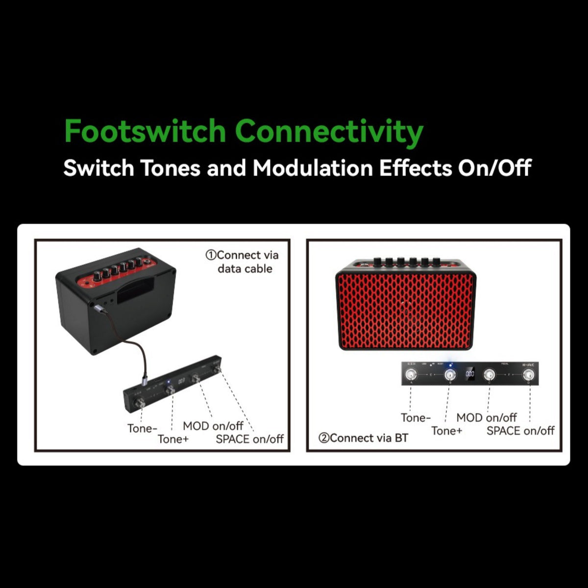 M-VAVE SP100 Portable Rechargable 10W Electric Guitar Amplifier w/ 9 Tones, 6 Effects & Bluetooth