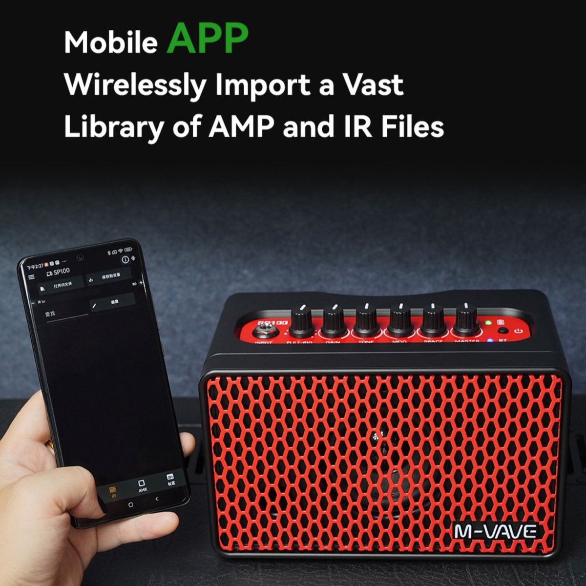 M-VAVE SP100 Portable Rechargable 10W Electric Guitar Amplifier w/ 9 Tones, 6 Effects & Bluetooth