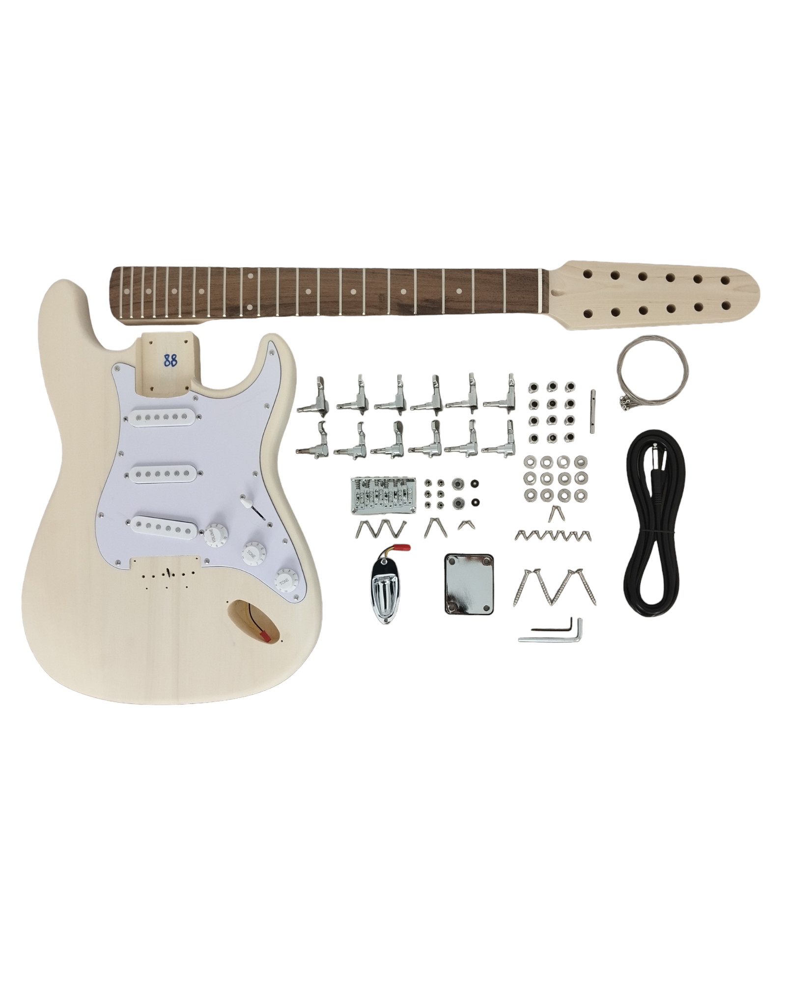 Solid Basswood 12-String Electric Guitar DIY Kit, No-Soldering, SSS. ST1012SDIY