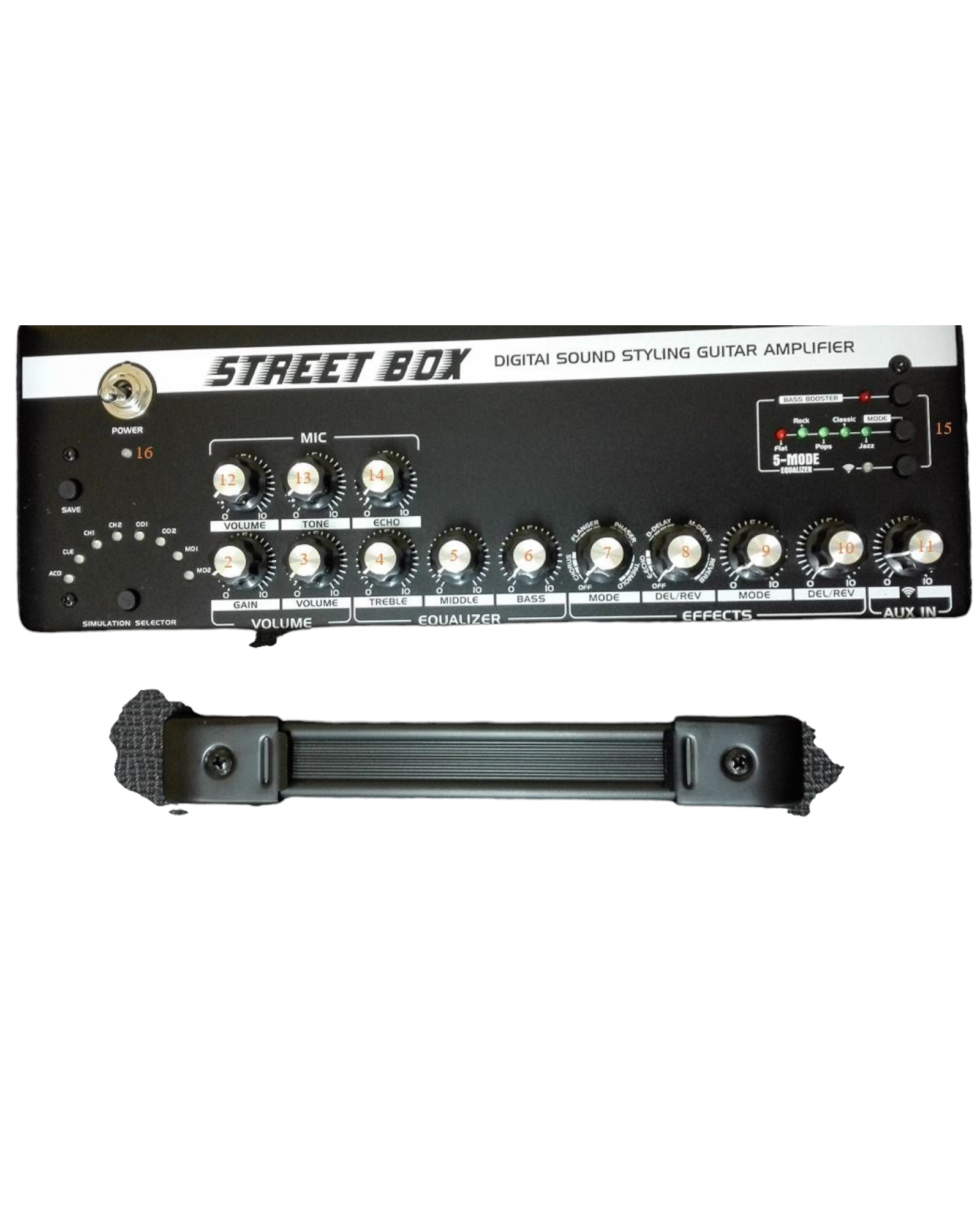 Belcat STREETBOX 15W Rechargeable Guitar Amplifier, Mic, Reverb, Delay, Chorus, Tremolo