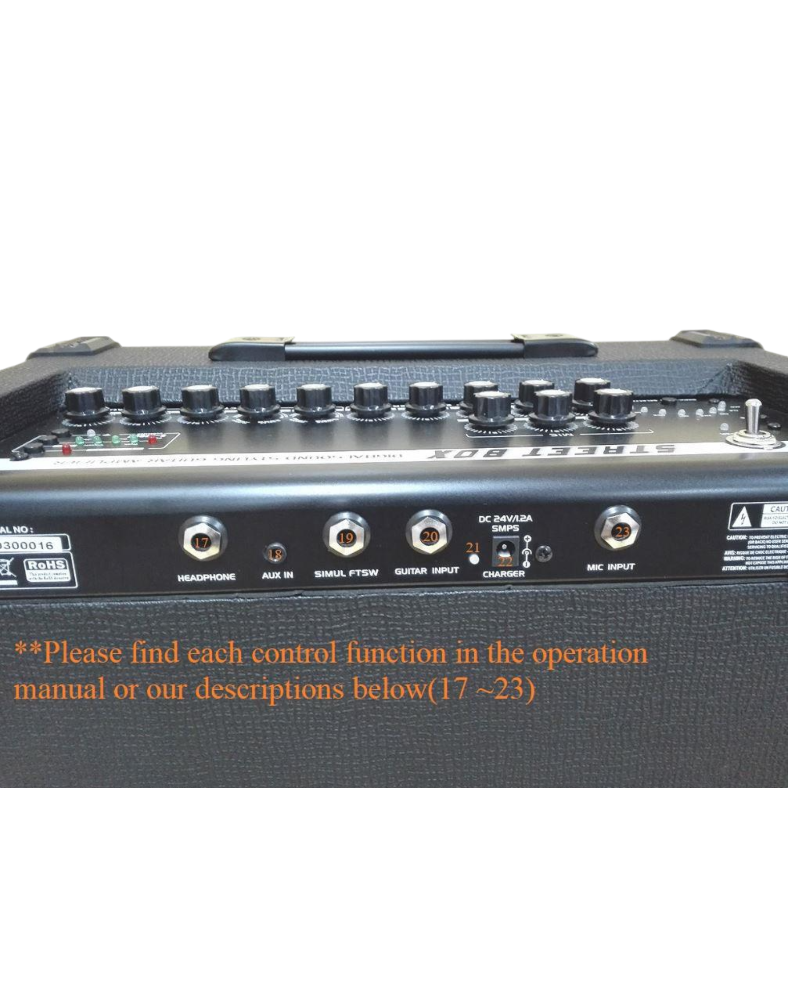 Belcat STREETBOX 15W Rechargeable Guitar Amplifier, Mic, Reverb, Delay, Chorus, Tremolo