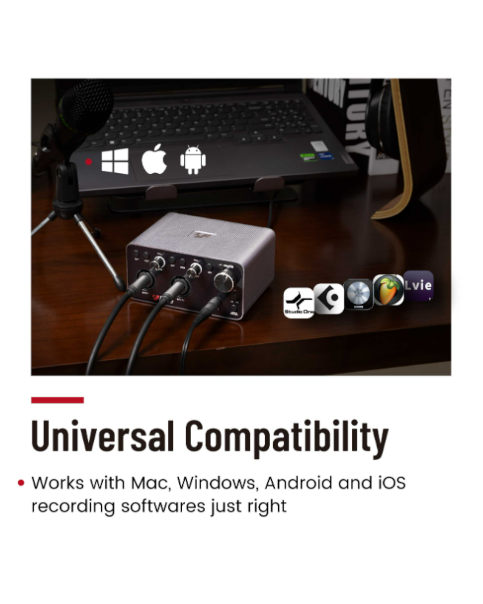 Simplefly Digital Dual-Channel 24bit/192kHz AD/DA Converter 4K HDMI USB-C Audio-Video Interface w/ 48V Phantom Power Supply & Pre-Amp -  SF2402