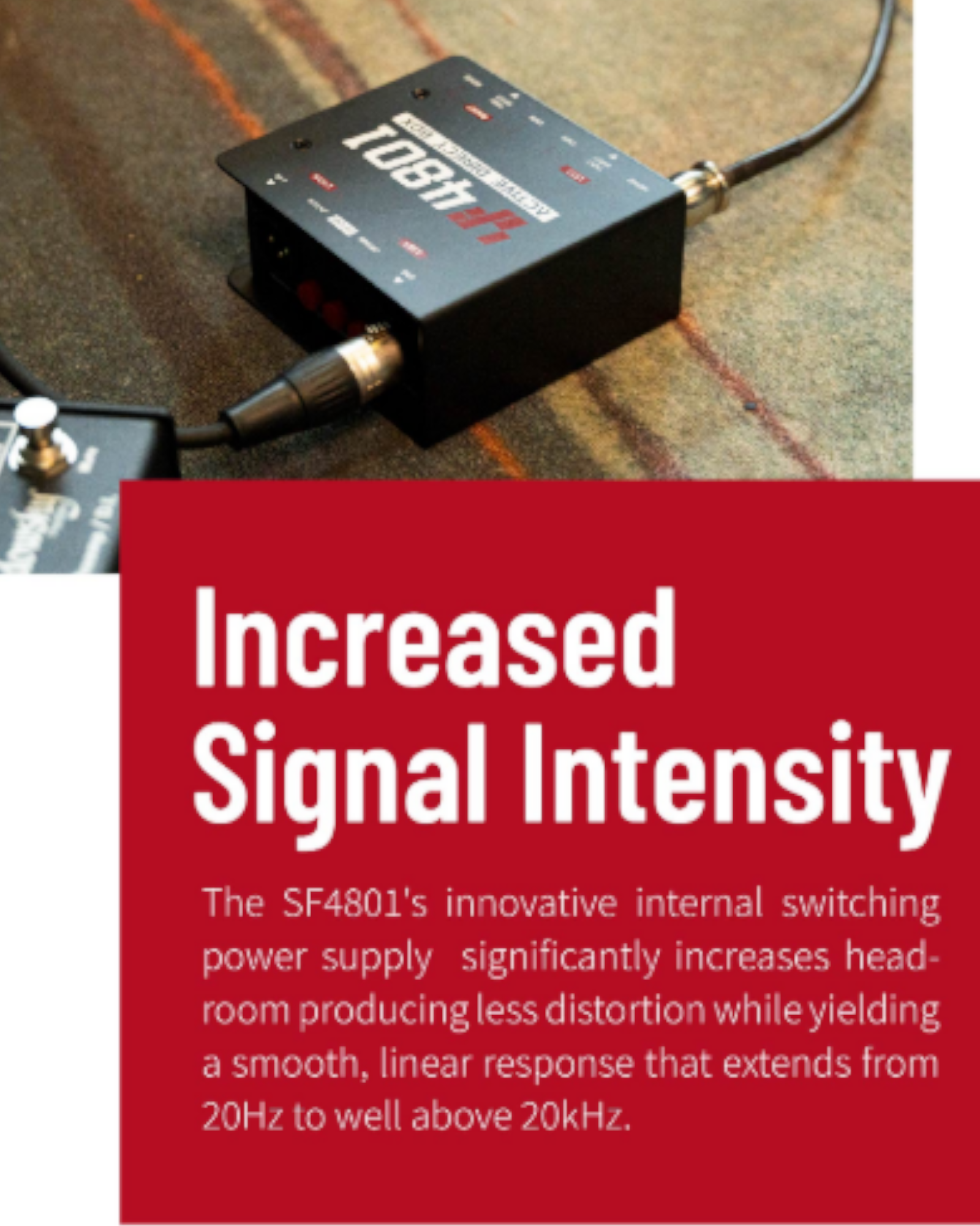 Simplefly Active Dual-Channel 48V Phantom Powered 6.35mm to XLR Recording Signal Direct Injection DI Box w/ REV180° & Ground Lift Switch - SF4801