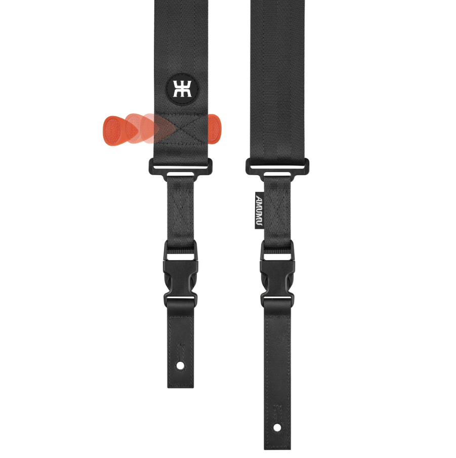 AMUMU SNAPLOCK Black Guitar Strap – Quick-Release, Heavy-Duty & Ultra Comfortable
