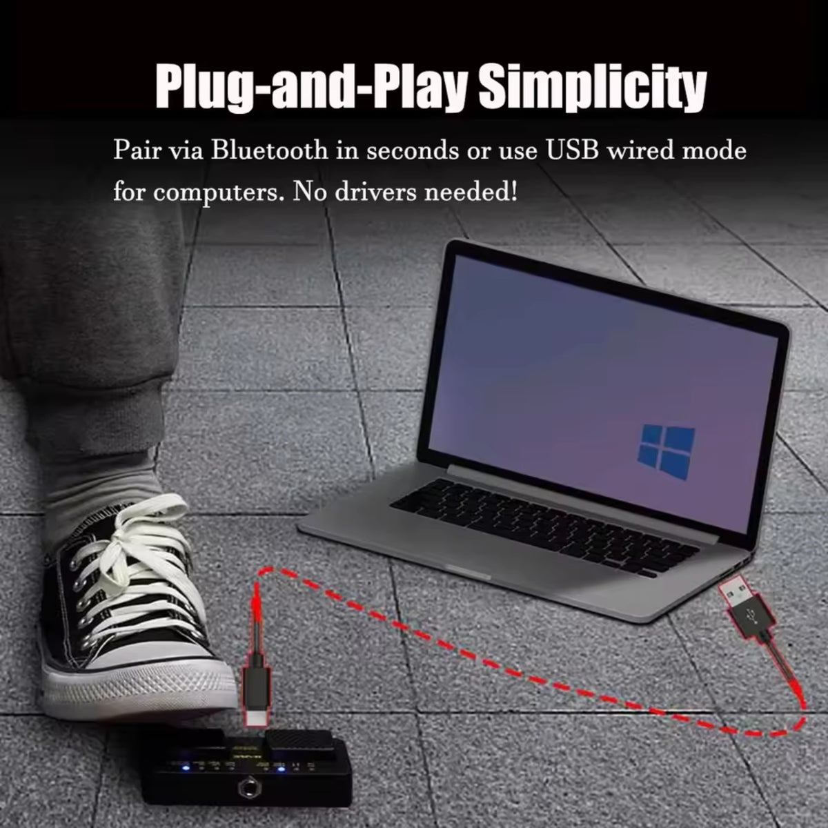 M-VAVE CUBETURNERPRO Wireless Bluetooth 2-Switch Page Turner Foot Pedal w/ 7 Modes & 48-Hour Battery