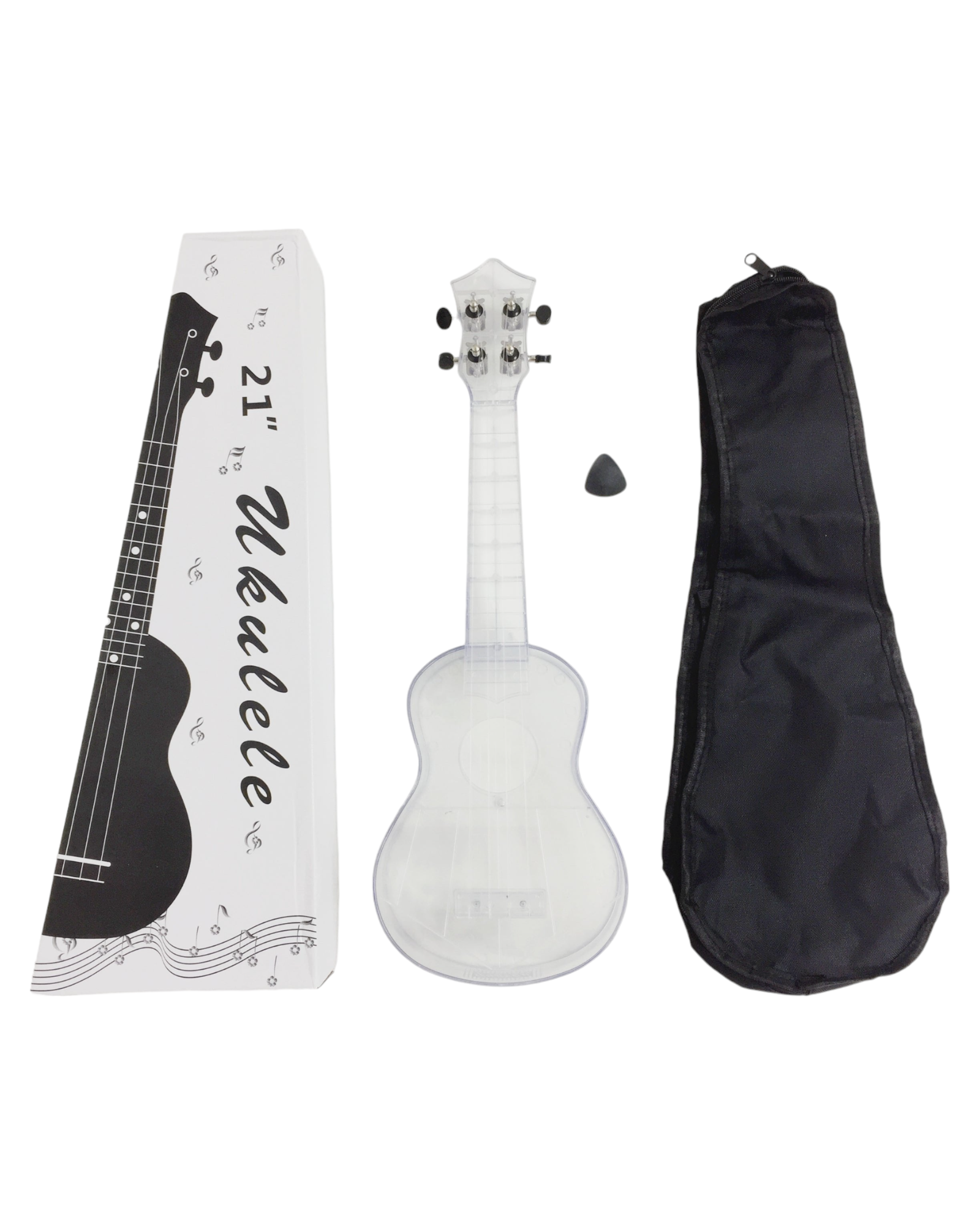 OEM Transparent 15-Fret Soprano Ukulele - Blue/Clear/Pink UK11