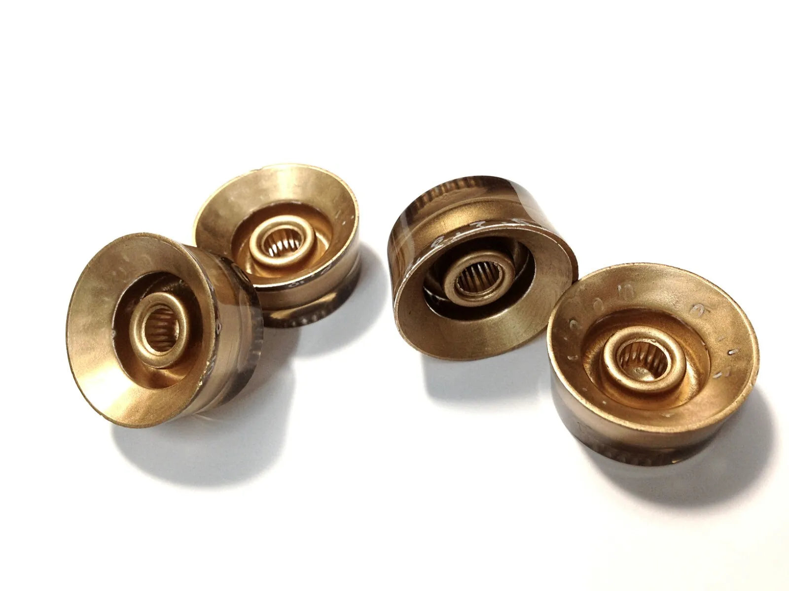 4x Push-on Volume / Tone Control Knob for Electric Guitar and Bass,Golden-Clear