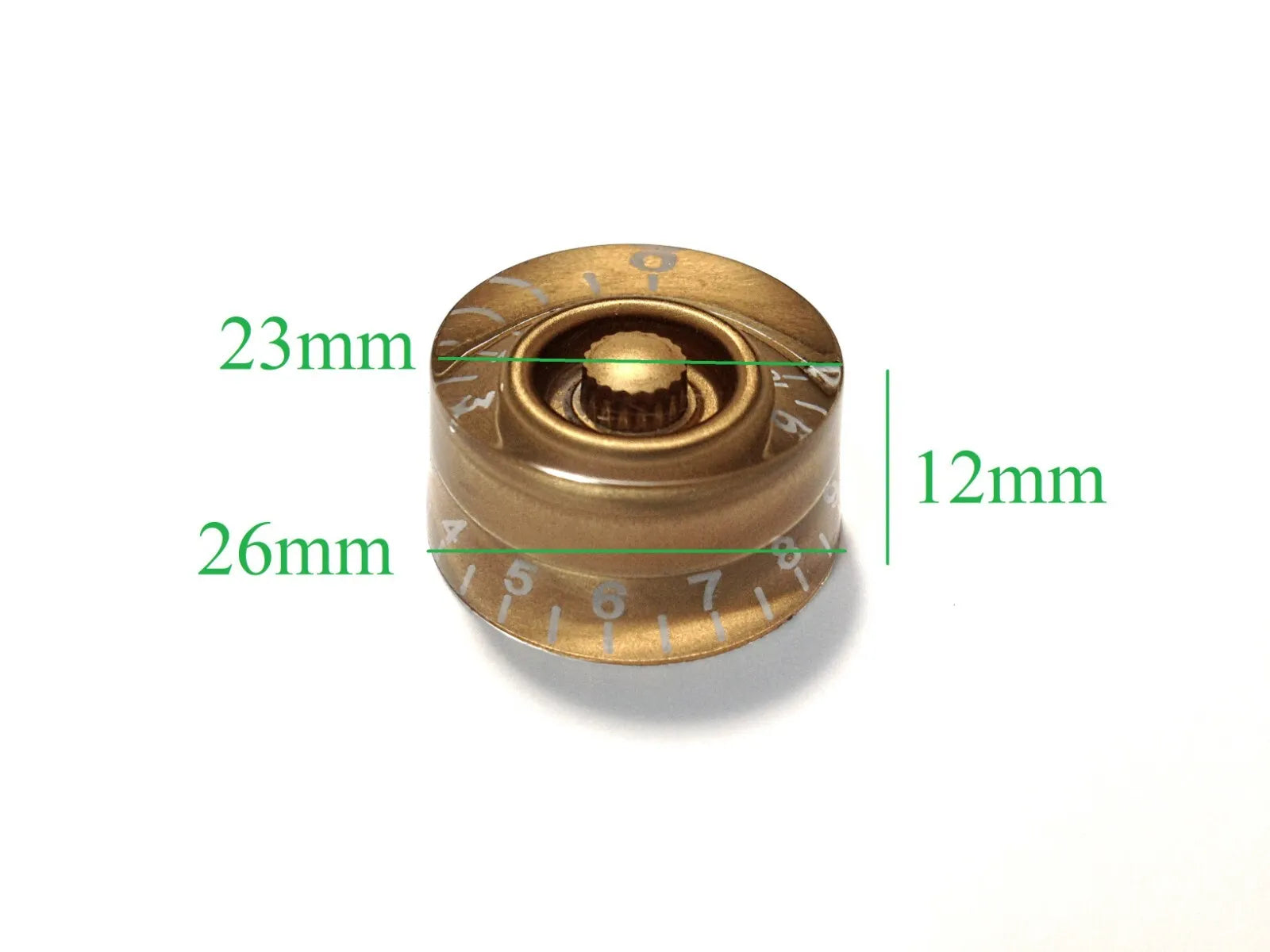 4x Push-on Volume / Tone Control Knob for Electric Guitar and Bass,Golden-Clear