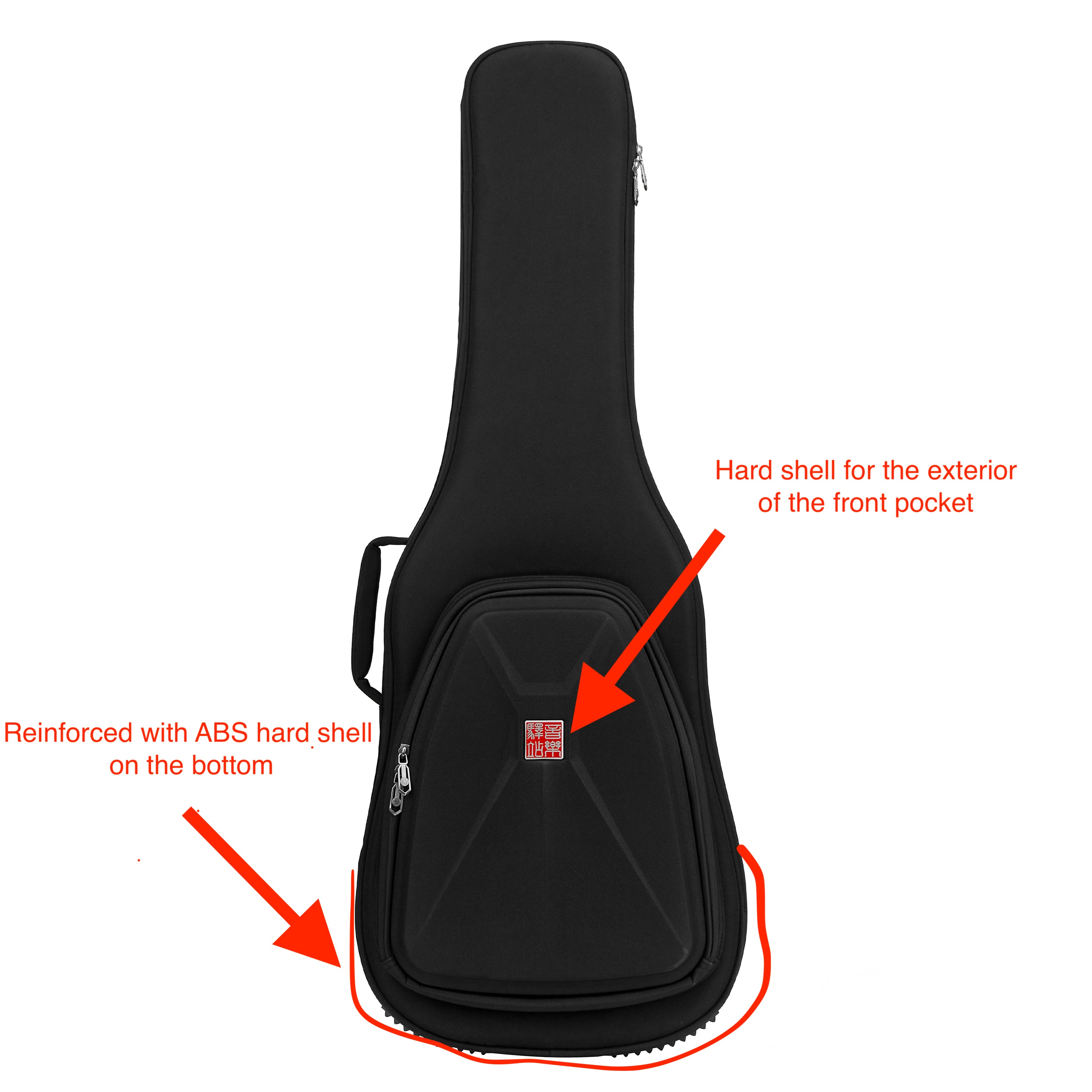 Music Area WIND20 PRO 30mm Padded Weather-Proof Electric Guitar Gig Bag w/ ABS Hard Shell Reinforcements - WIND20PROEGBLK