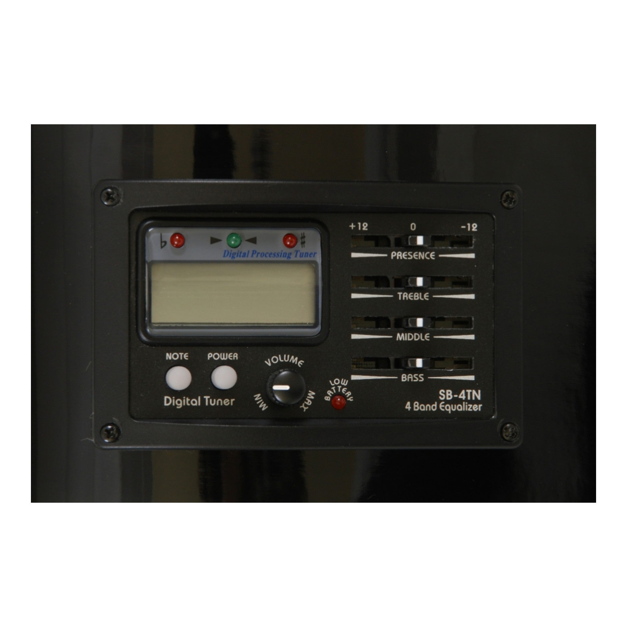 Belcat SB4TN Acoustic Guitar 4-Band EQ Onboard Preamp System with Tuner & Piezo Pickup