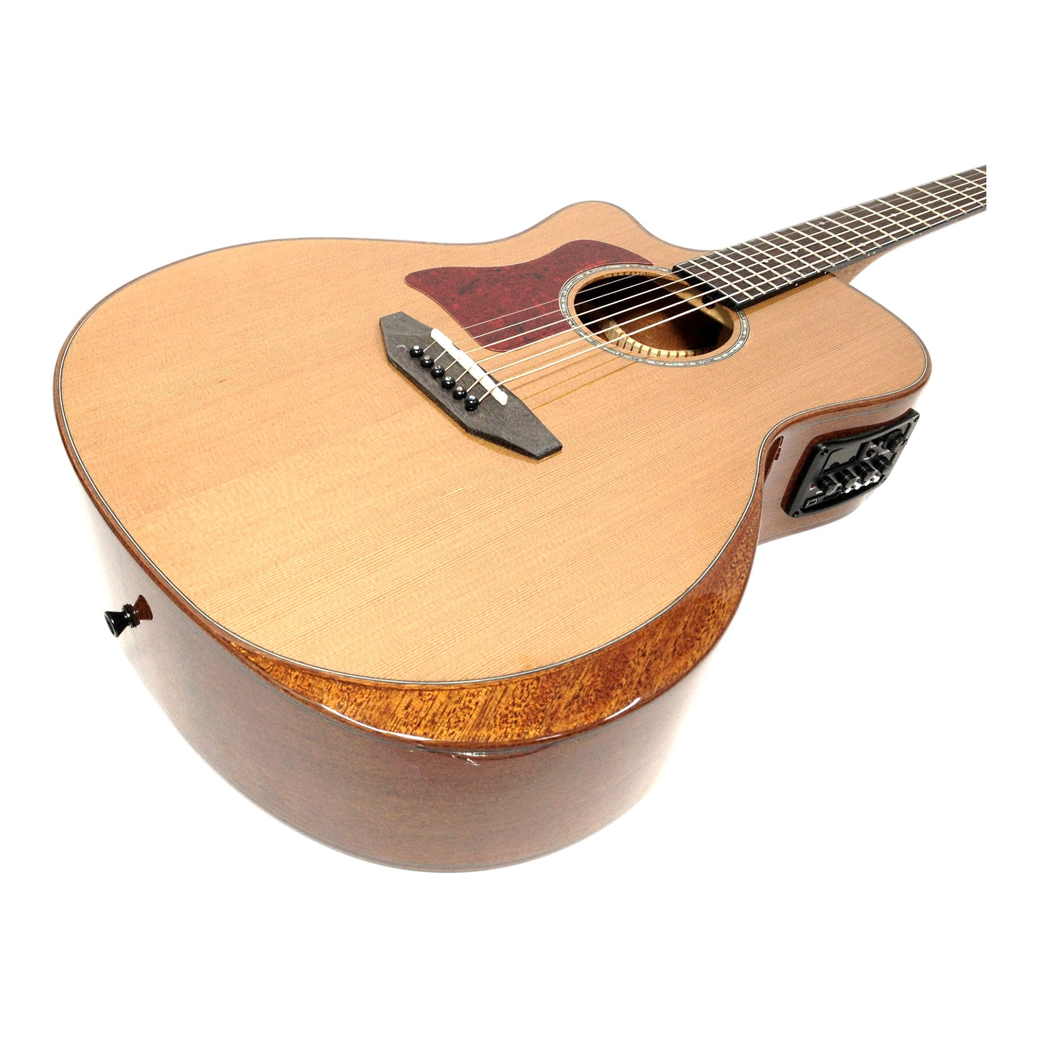 Caraya A2016CEQARCEDARLH Left-Handed Solid Canada Cedar Jumbo Acoustic Guitar - Natural