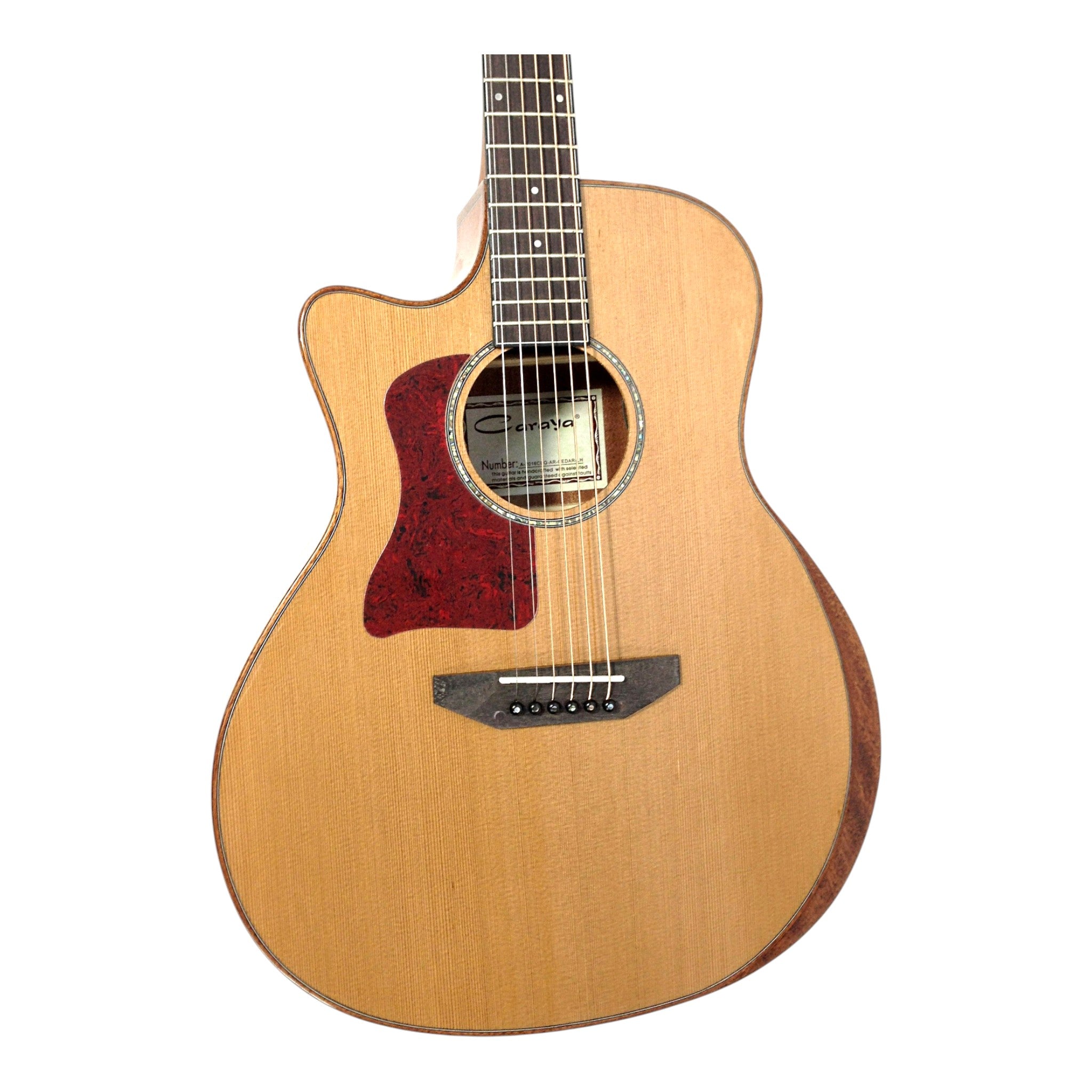 Caraya A2016CEQARCEDARLH Left-Handed Solid Canada Cedar Jumbo Acoustic Guitar - Natural