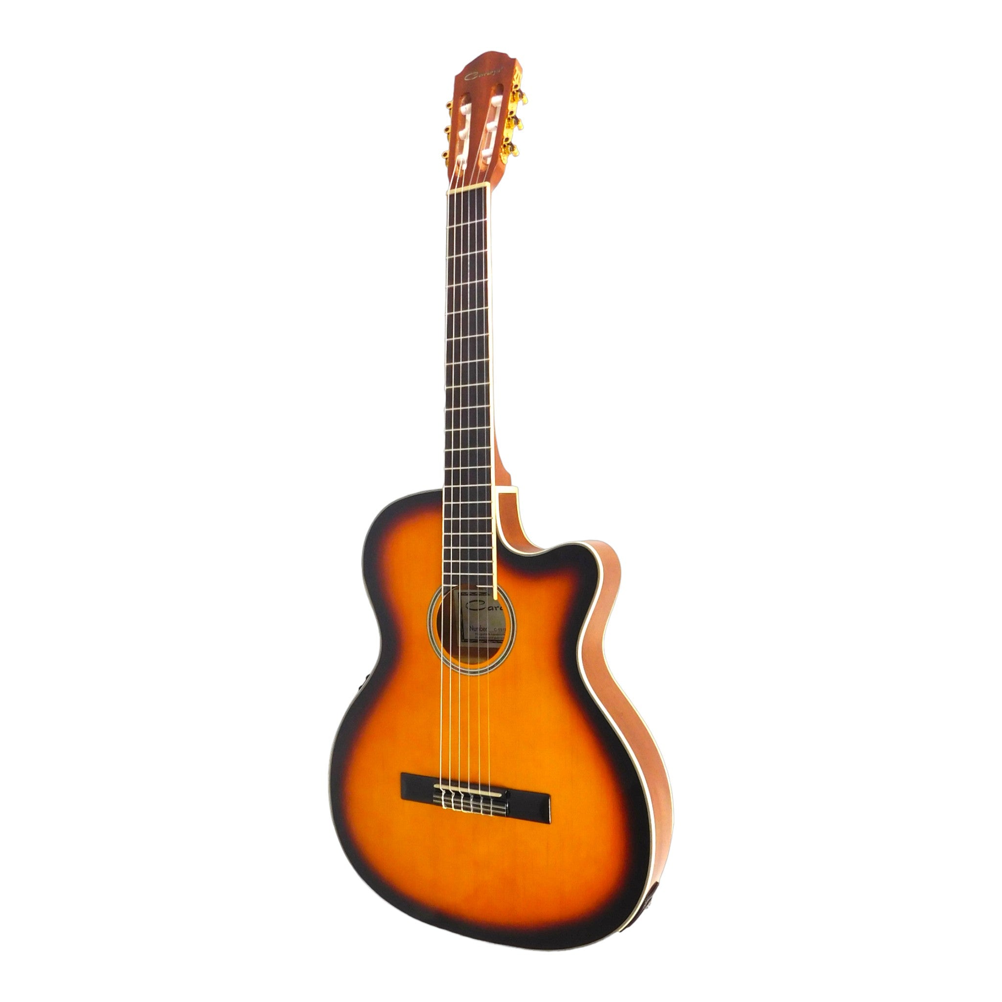 Caraya Spruce Thin-Body Cutaway Built-In Pickup/Tuner Classical Guitar - Sunburst C551BCEQBS