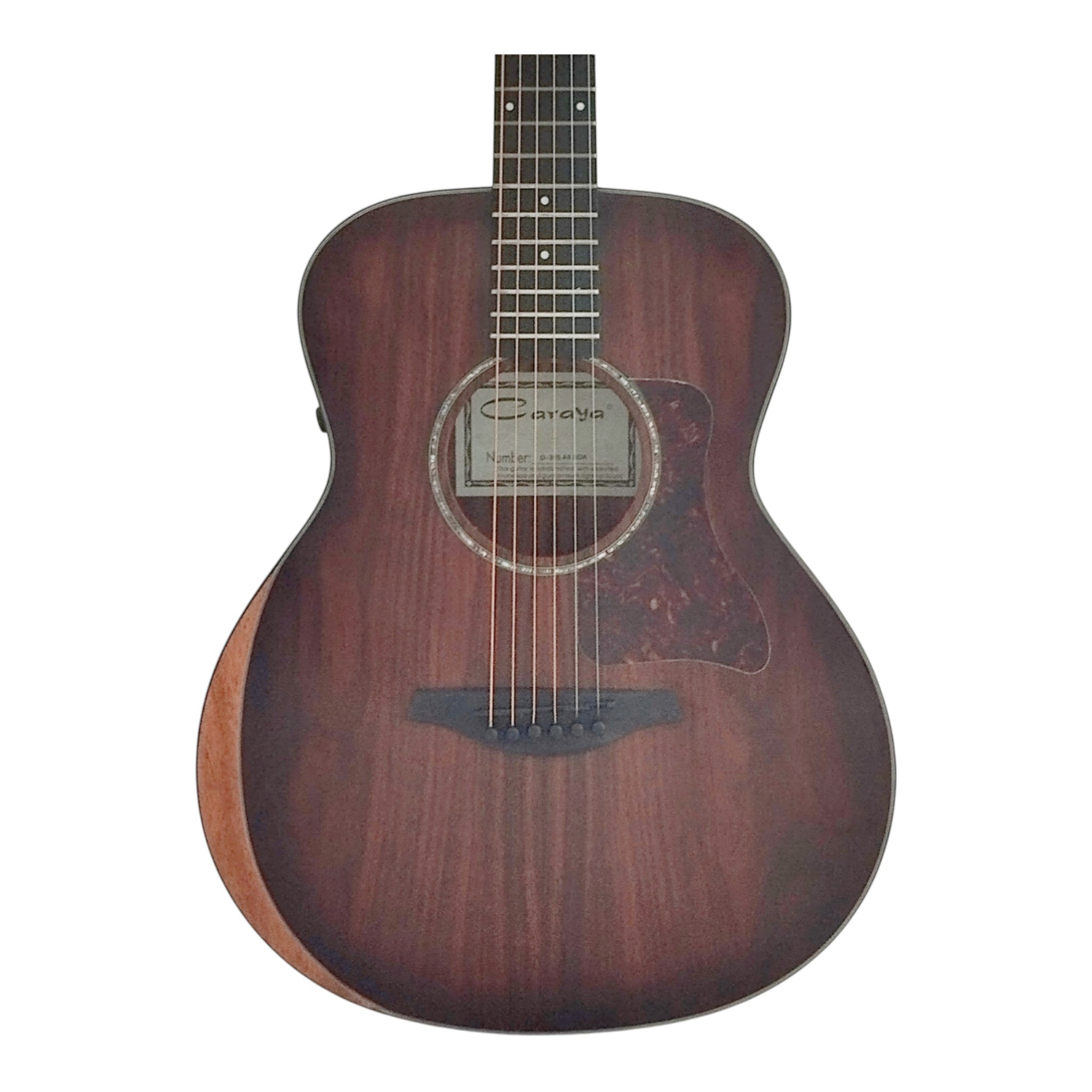 Caraya D36SKOA Traveller Guitar with Double OS1 Vibration Pickup