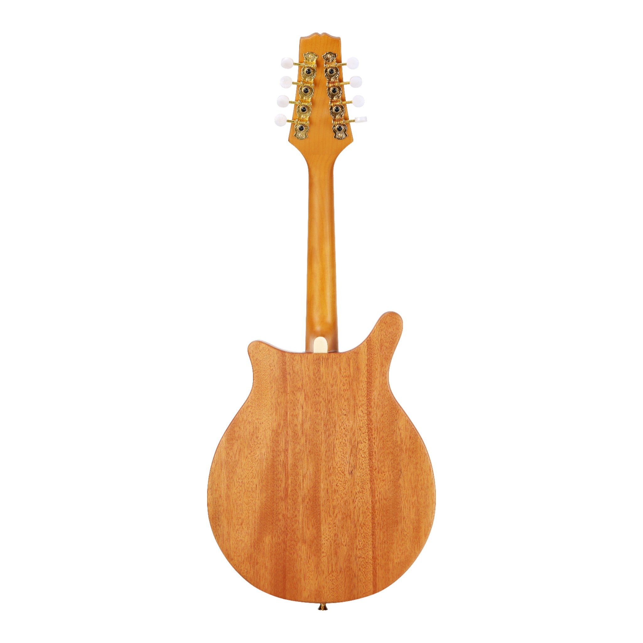 Caraya Solid Okoume Paulownia "Modern Twist" Mandolin in Sunburst w/ Bevelled Edges & Gold Hardware - DMA40