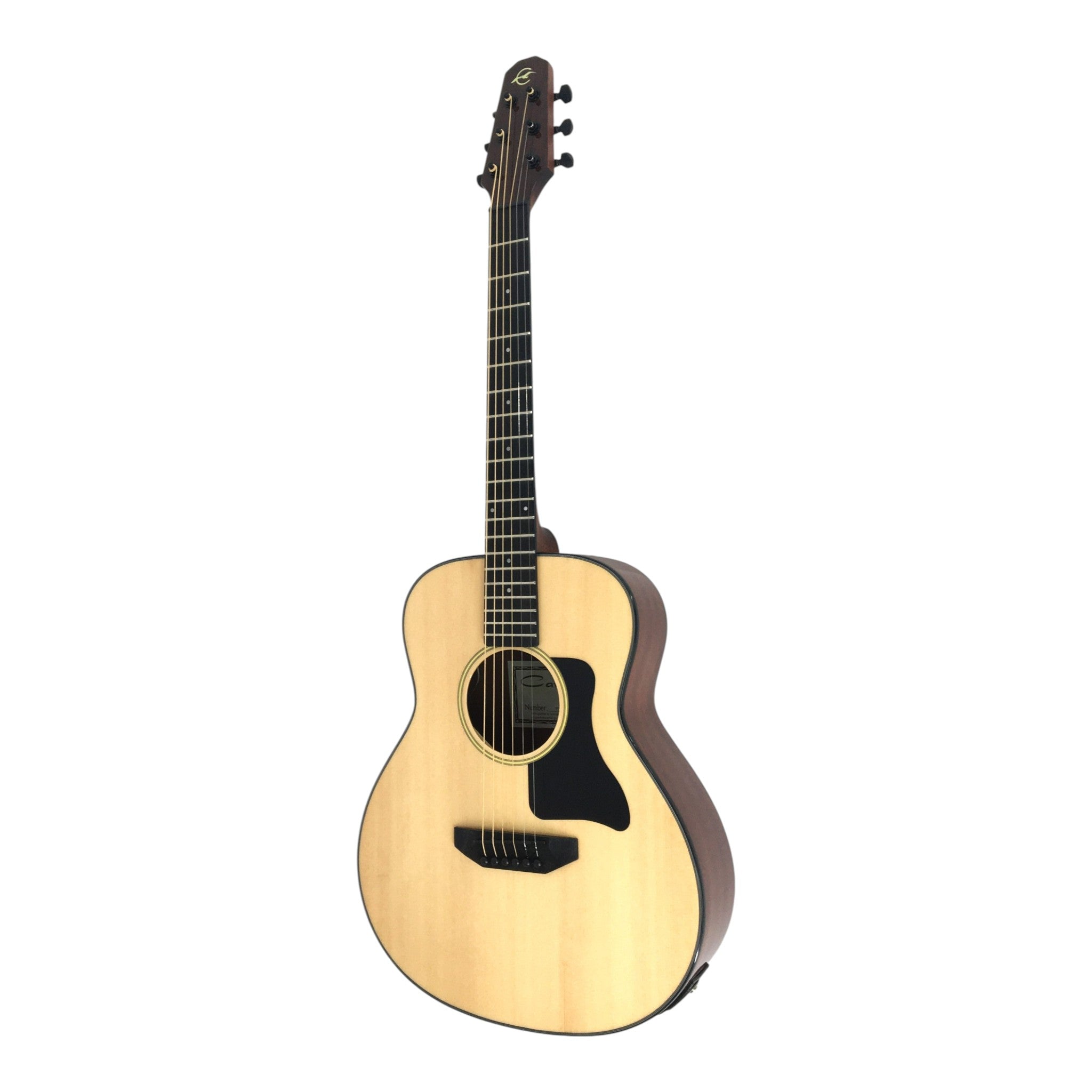 Caraya P301210SEQ 3/4 Traveller Solid Spruce Built-In Pickups/Tuner Acoustic Guitar - Natural