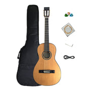 Caraya PARLOR610 Parlor Cedar Top Built-In Pickups/Tuner Acoustic Guitar - Natural