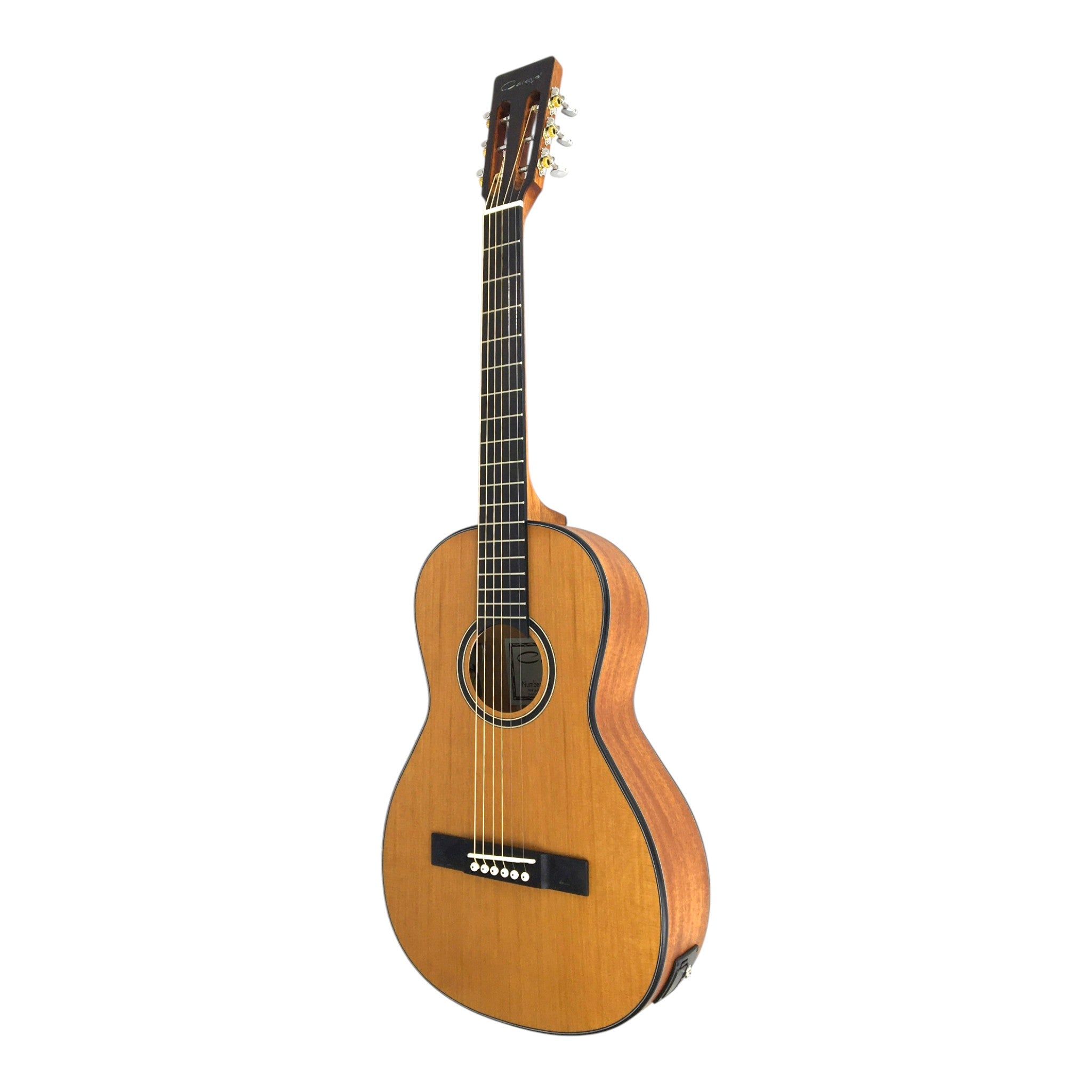 Caraya PARLOR610 Parlor Cedar Top Built-In Pickups/Tuner Acoustic Guitar - Natural