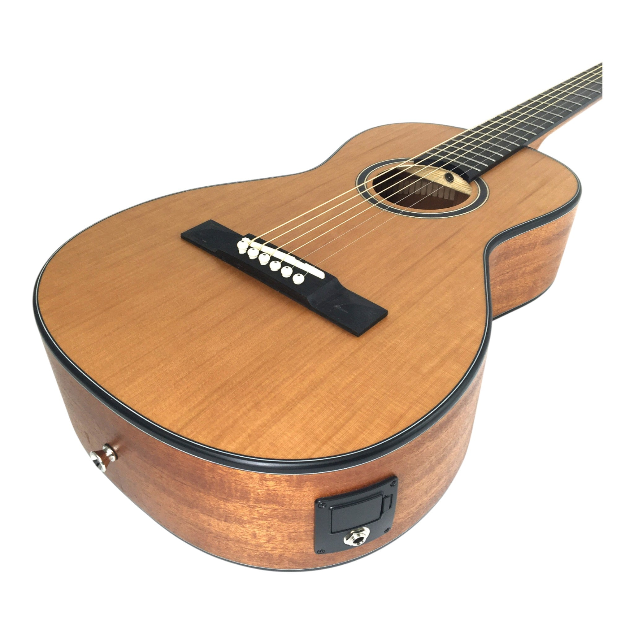 Caraya PARLOR610 Parlor Cedar Top Built-In Pickups/Tuner Acoustic Guitar - Natural