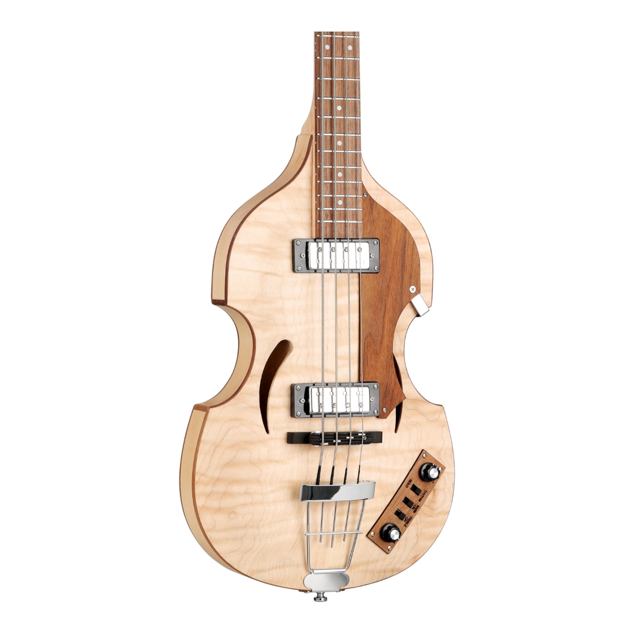 Caraya Concerto Flamed Maple 4-String Semi-Hollow Violin Bass