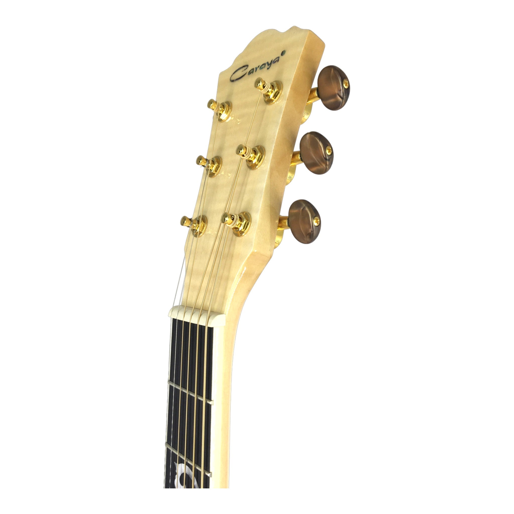Caraya SDG837CEQNLH Left-Handed All Maple Built-In Pickups/Tuner Acoustic Guitar - Natural