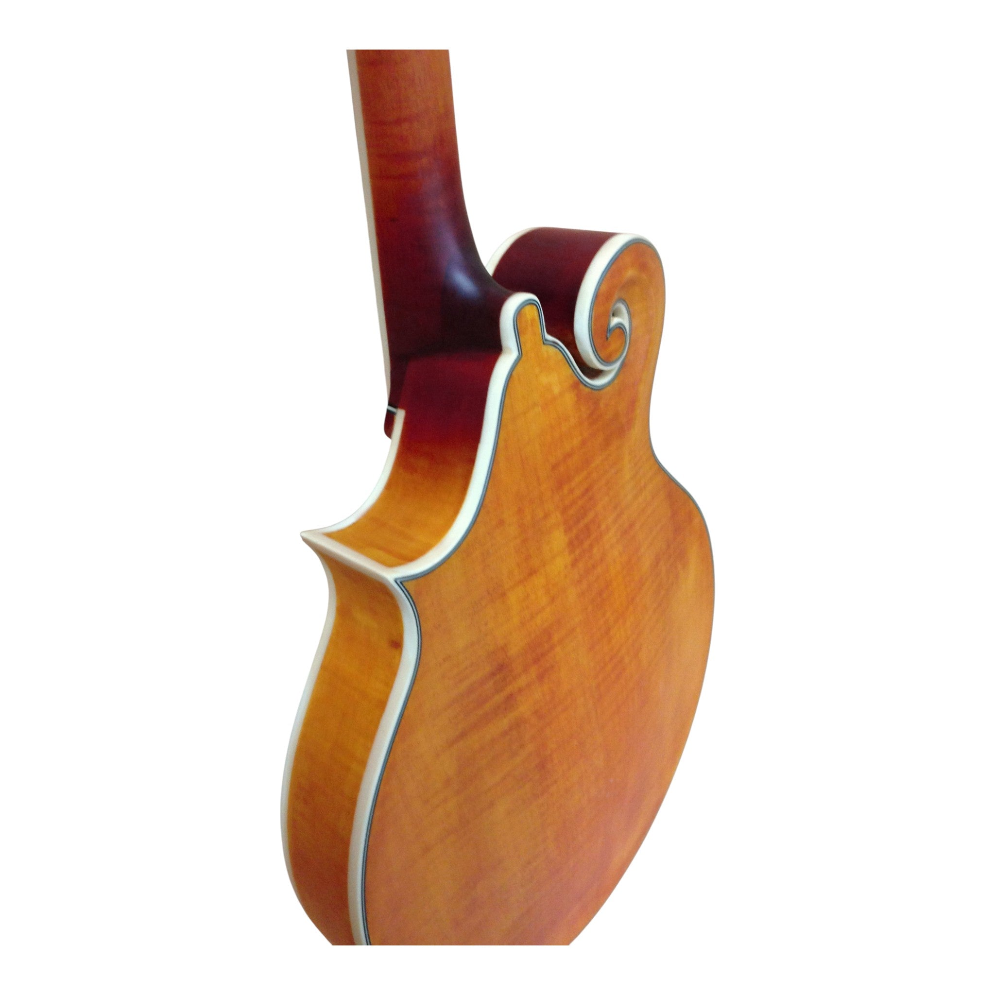 Caraya SMA938 Solid Spruce Top & Flamed Maple F-Style Mandolin in Natural Satin