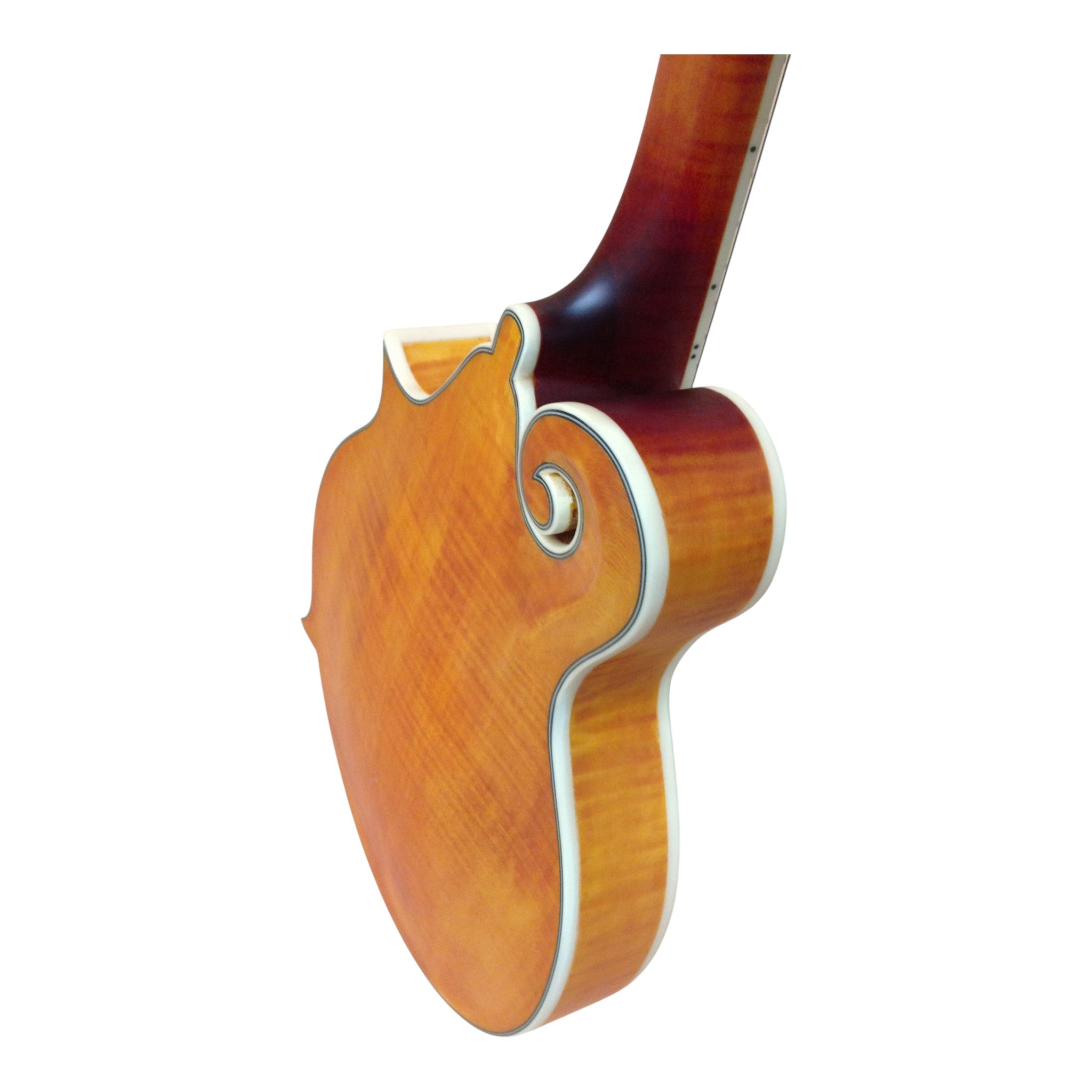 Caraya SMA938 Solid Spruce Top & Flamed Maple F-Style Mandolin in Natural Satin