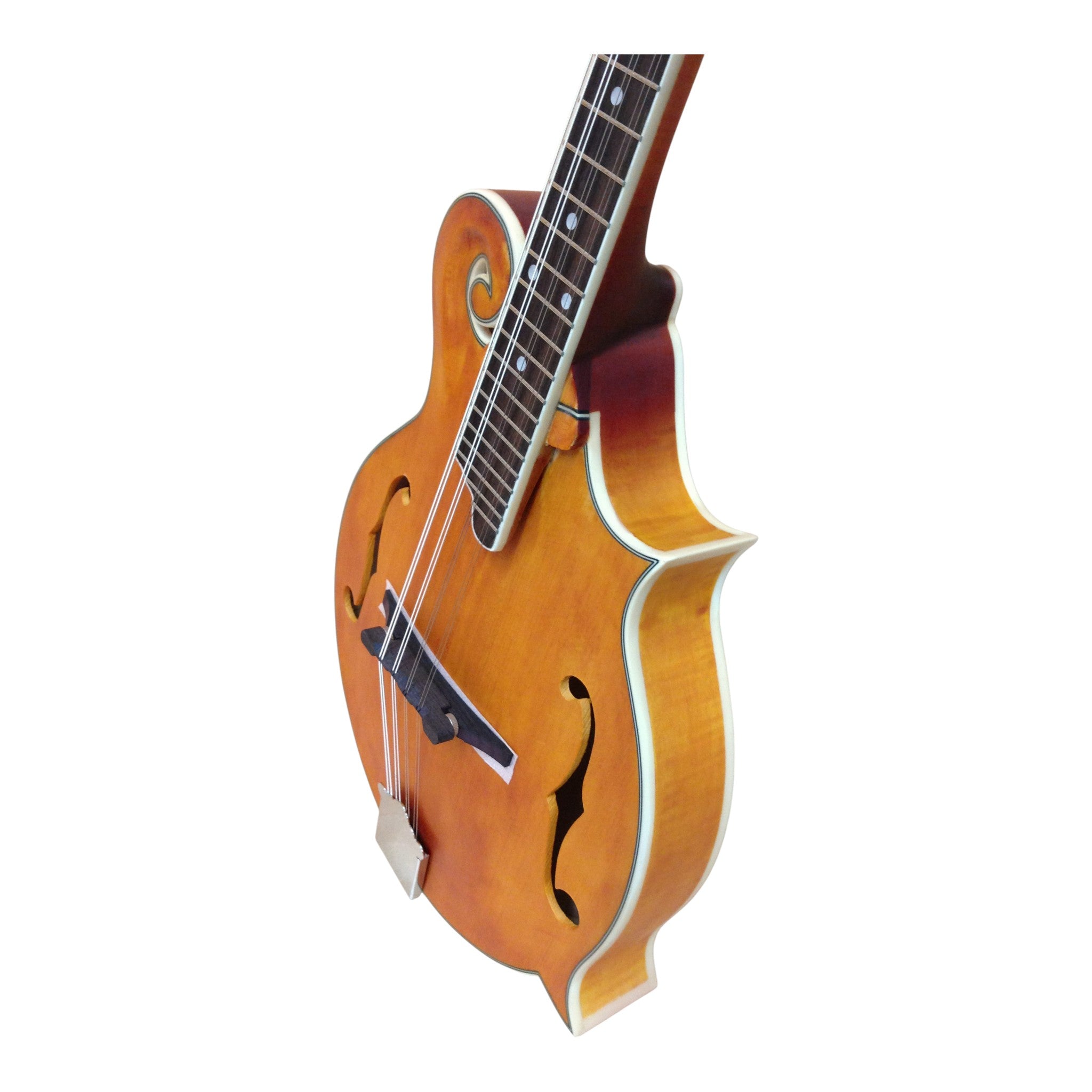 Caraya SMA938 Solid Spruce Top & Flamed Maple F-Style Mandolin in Natural Satin