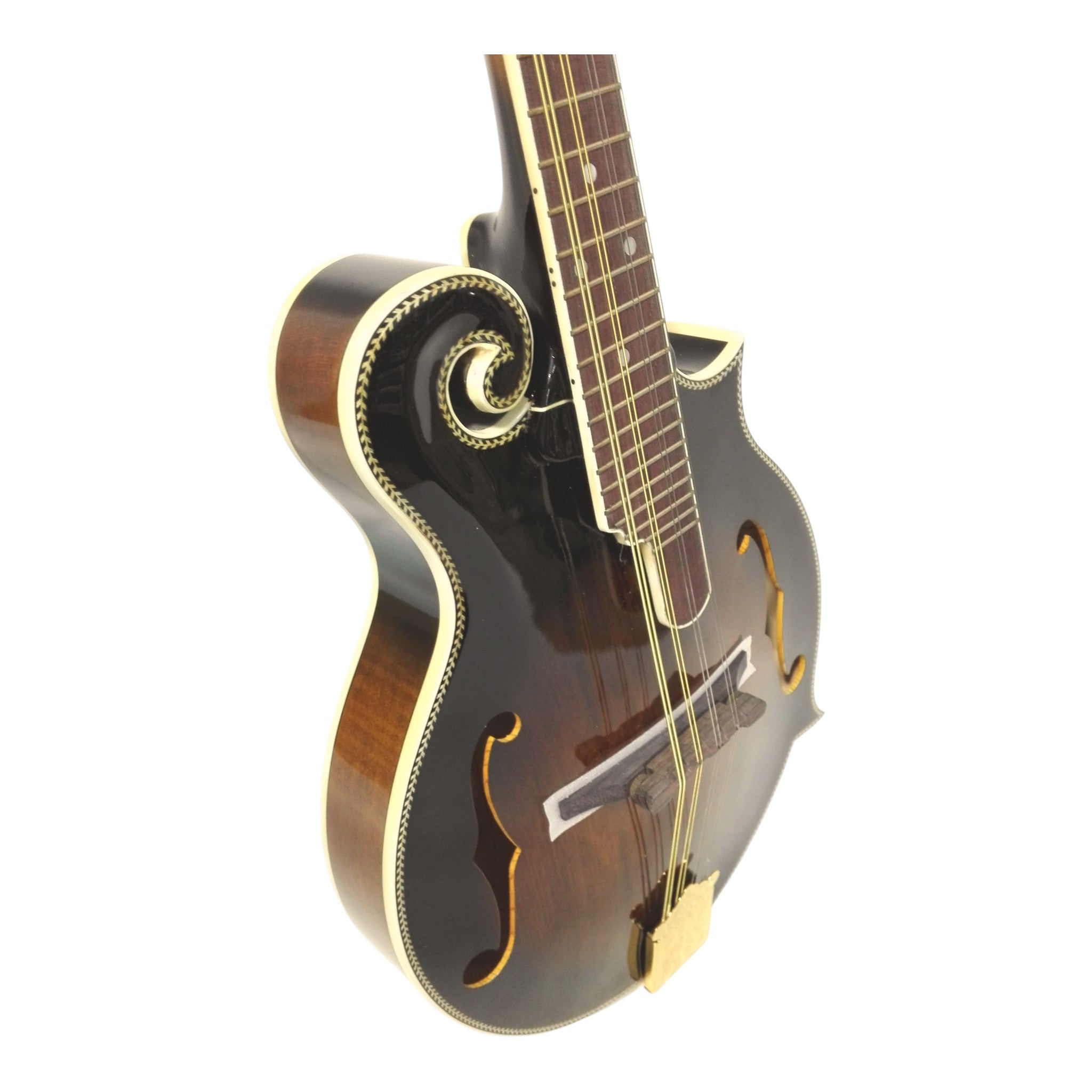Caraya SMA958 Solid Spruce and Flamed Maple F-Style Mandolin in Dark Violin Sunburst