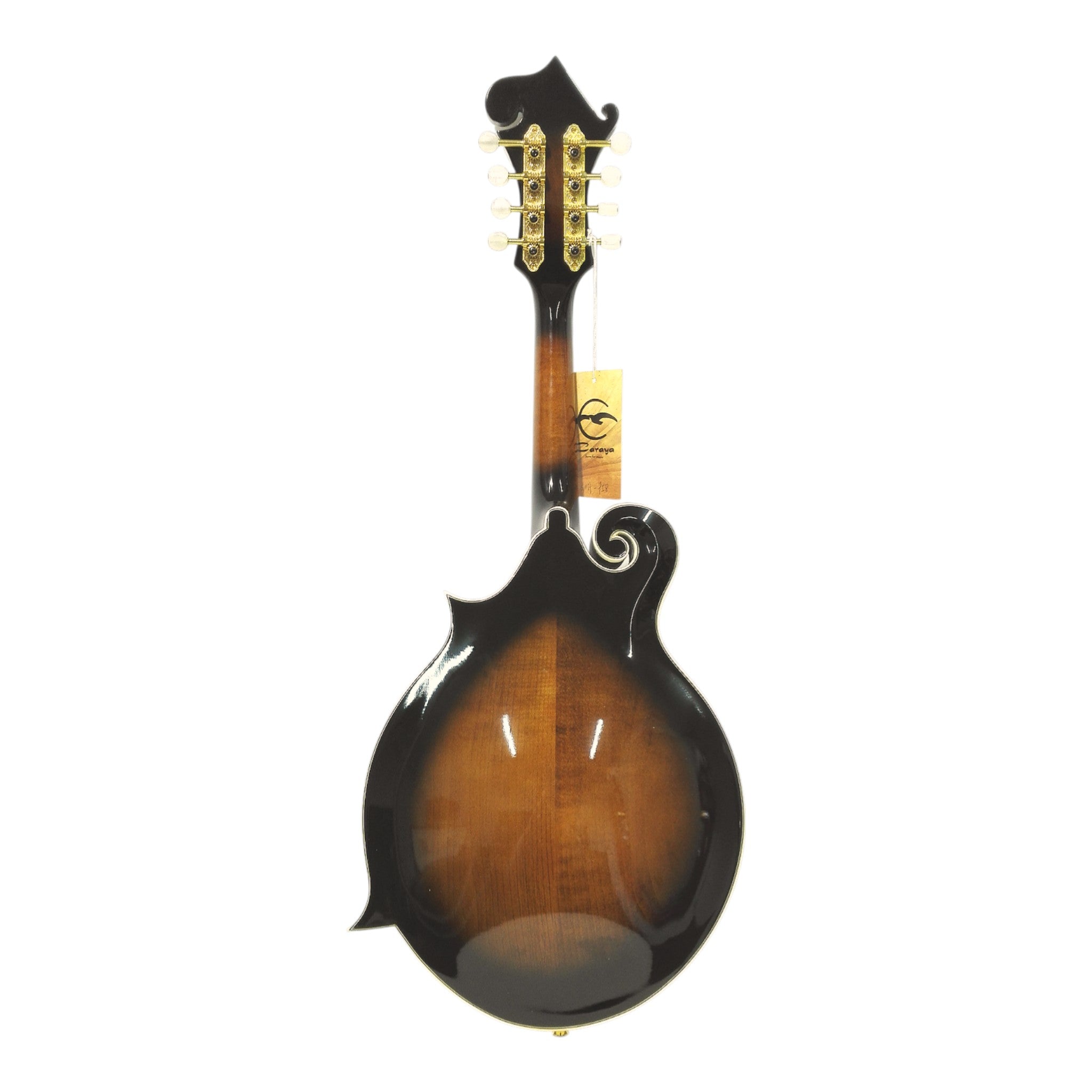 Caraya SMA958 Solid Spruce and Flamed Maple F-Style Mandolin in Dark Violin Sunburst