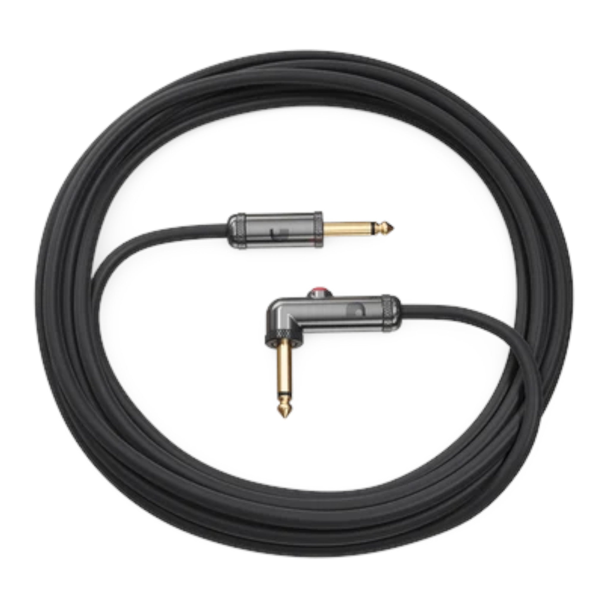 D'Addario Circuit Breaker Series 1/4" Jack, Latching Instrument Cable - Right Angle-Straight