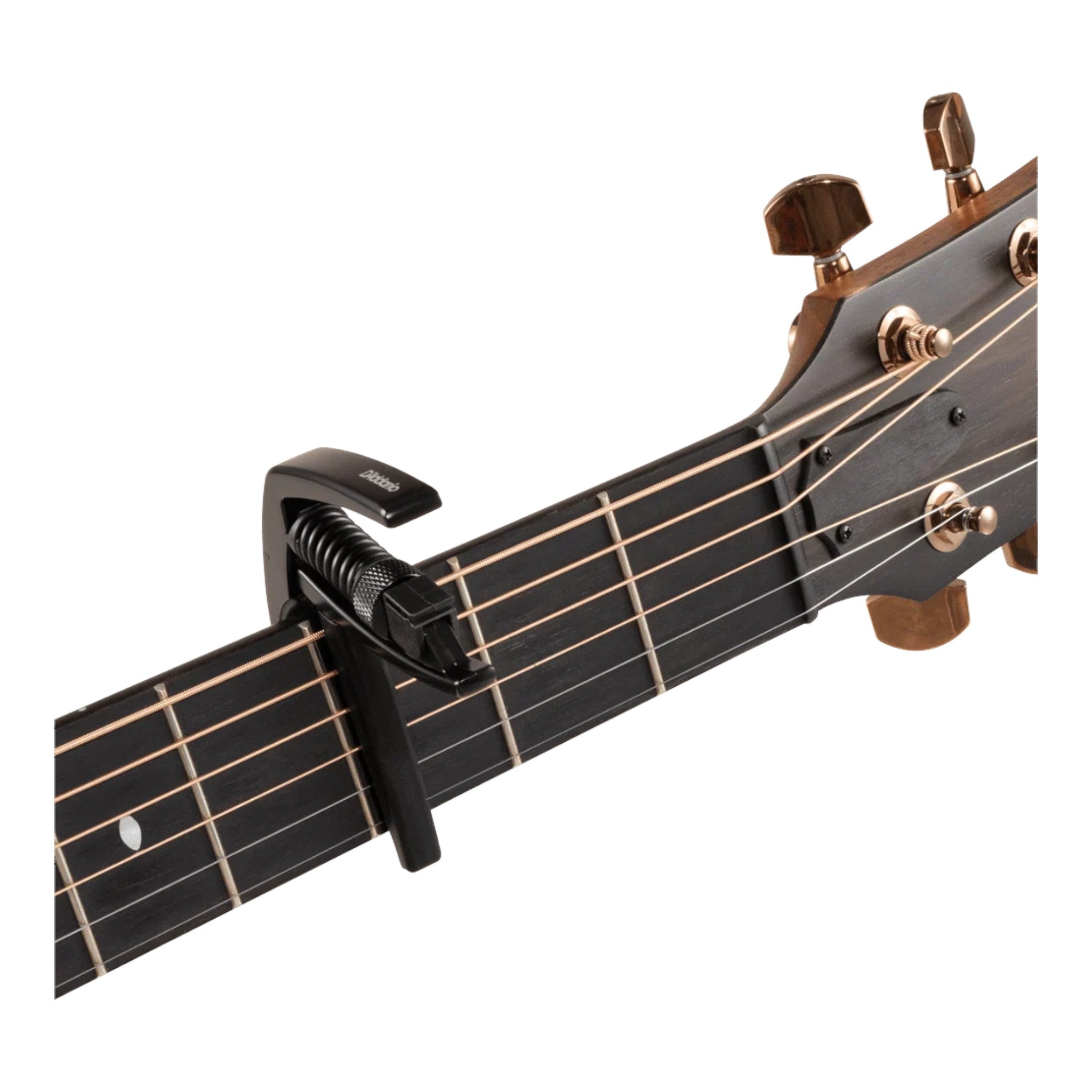 D'Addario PWCP10 Aluminium Adjustable Trigger-Type "Artist" Capo for 6-String Guitars - Black