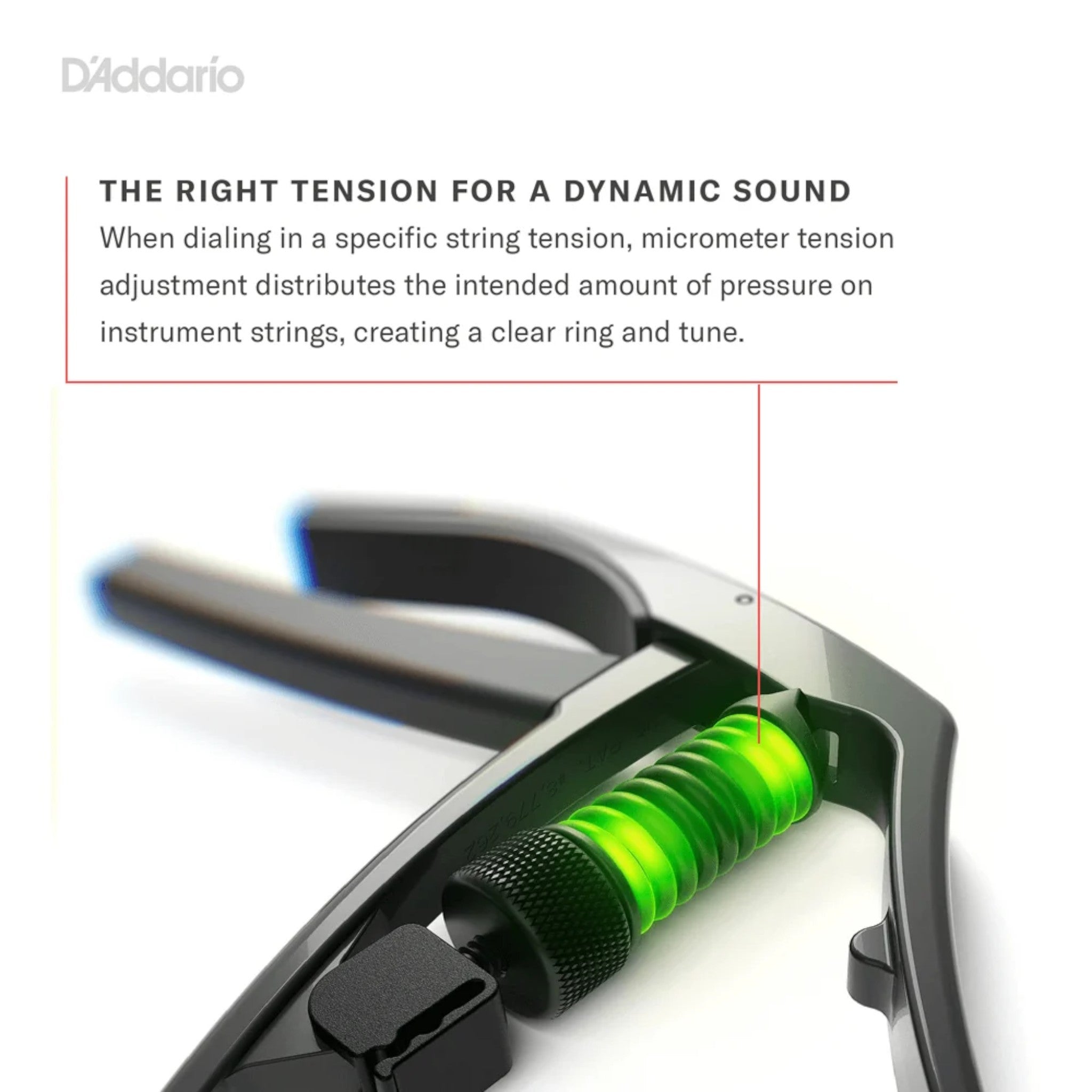 D'Addario PWCP10 Aluminium Adjustable Trigger-Type "Artist" Capo for 6-String Guitars - Black