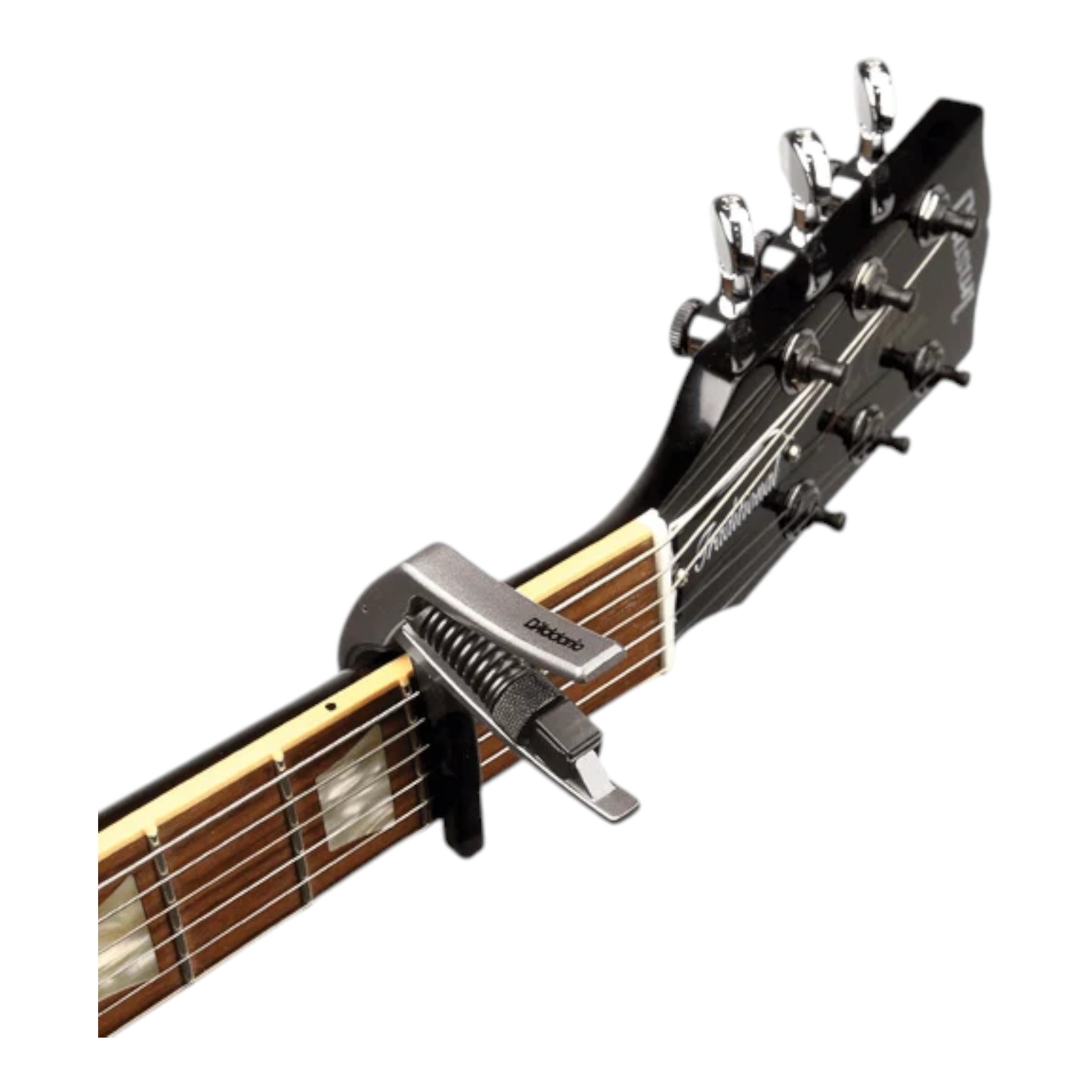 D'Addario PWCP10S Aluminium Adjustable Trigger-Type "Artist" Capo for 6-String Guitars - Silver