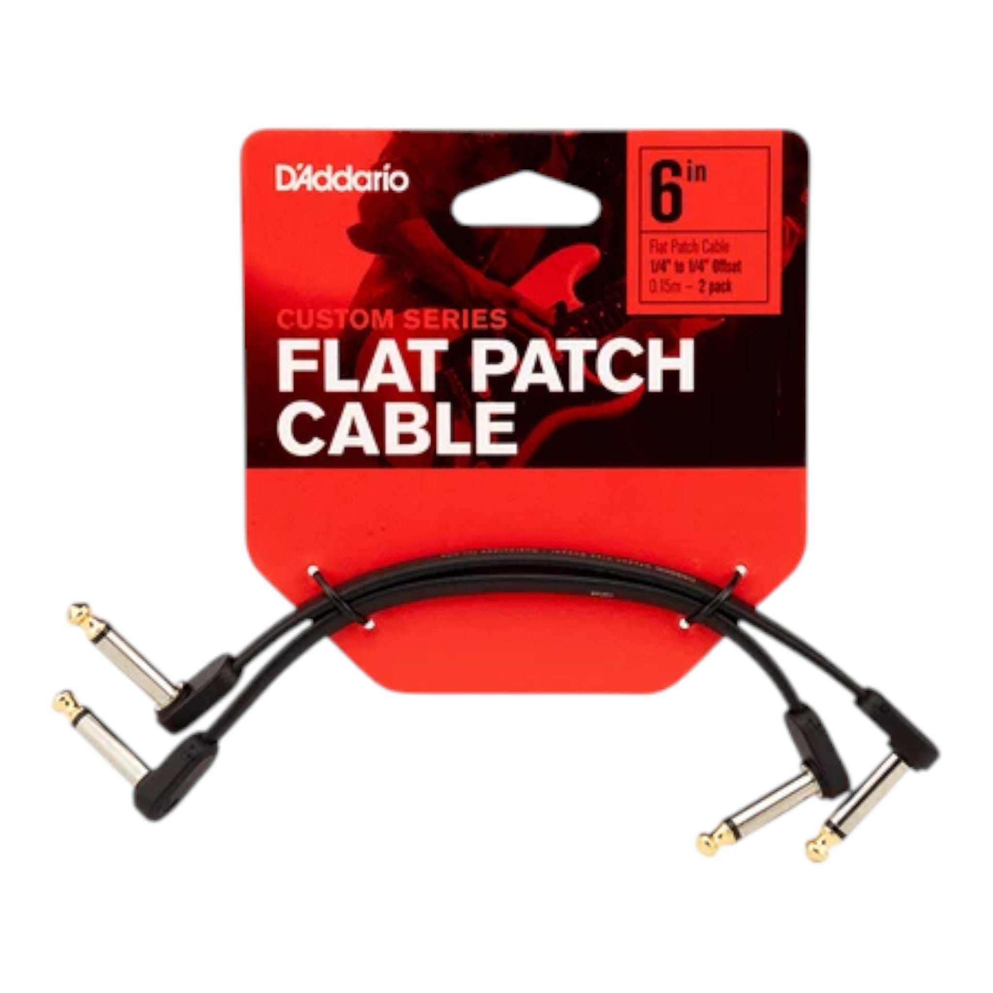 D'Addario Custom Series Flat Patch Cable - Offset 2pk