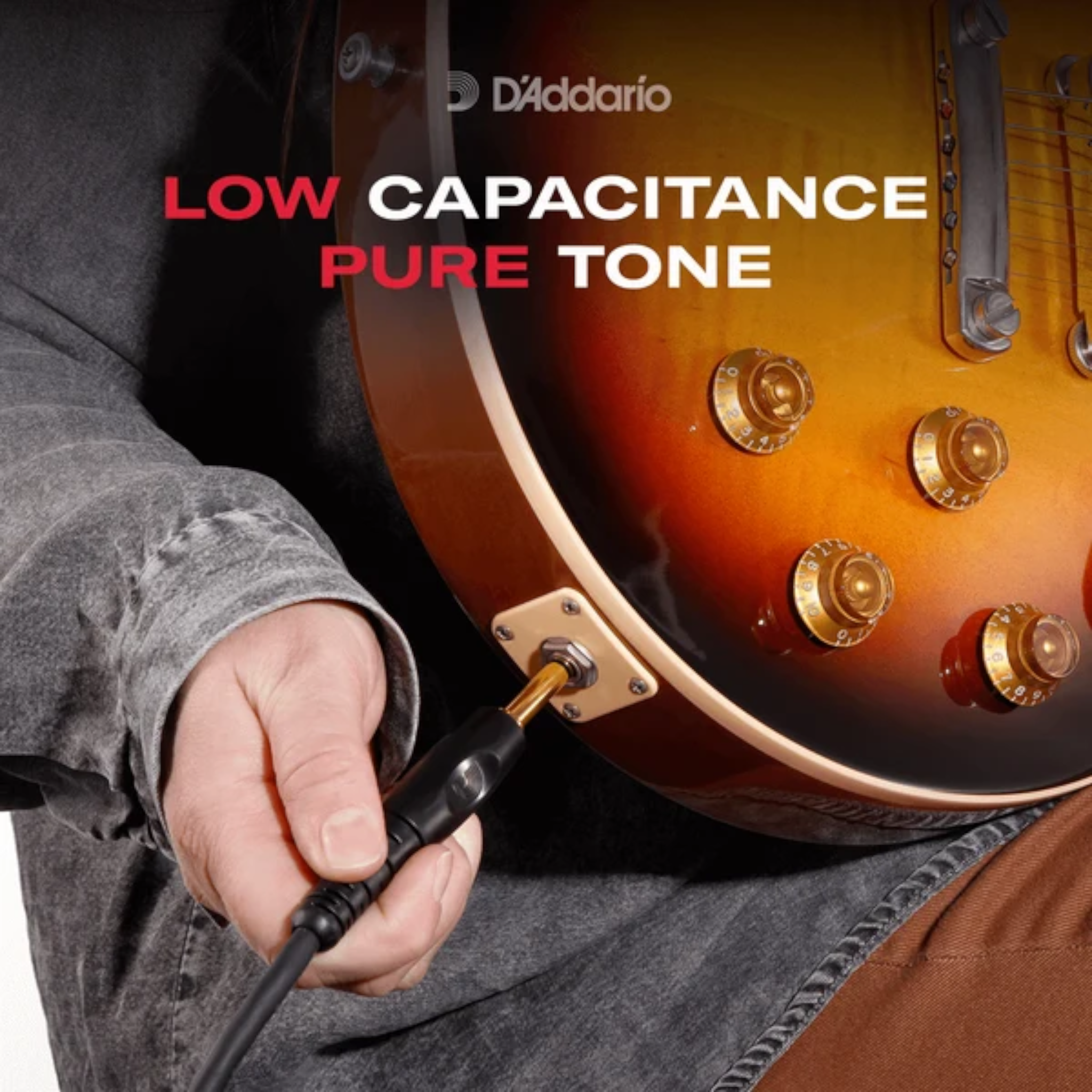 D'Addario Custom Series 1/4" Jack Instrument Cable - Straight-Straight