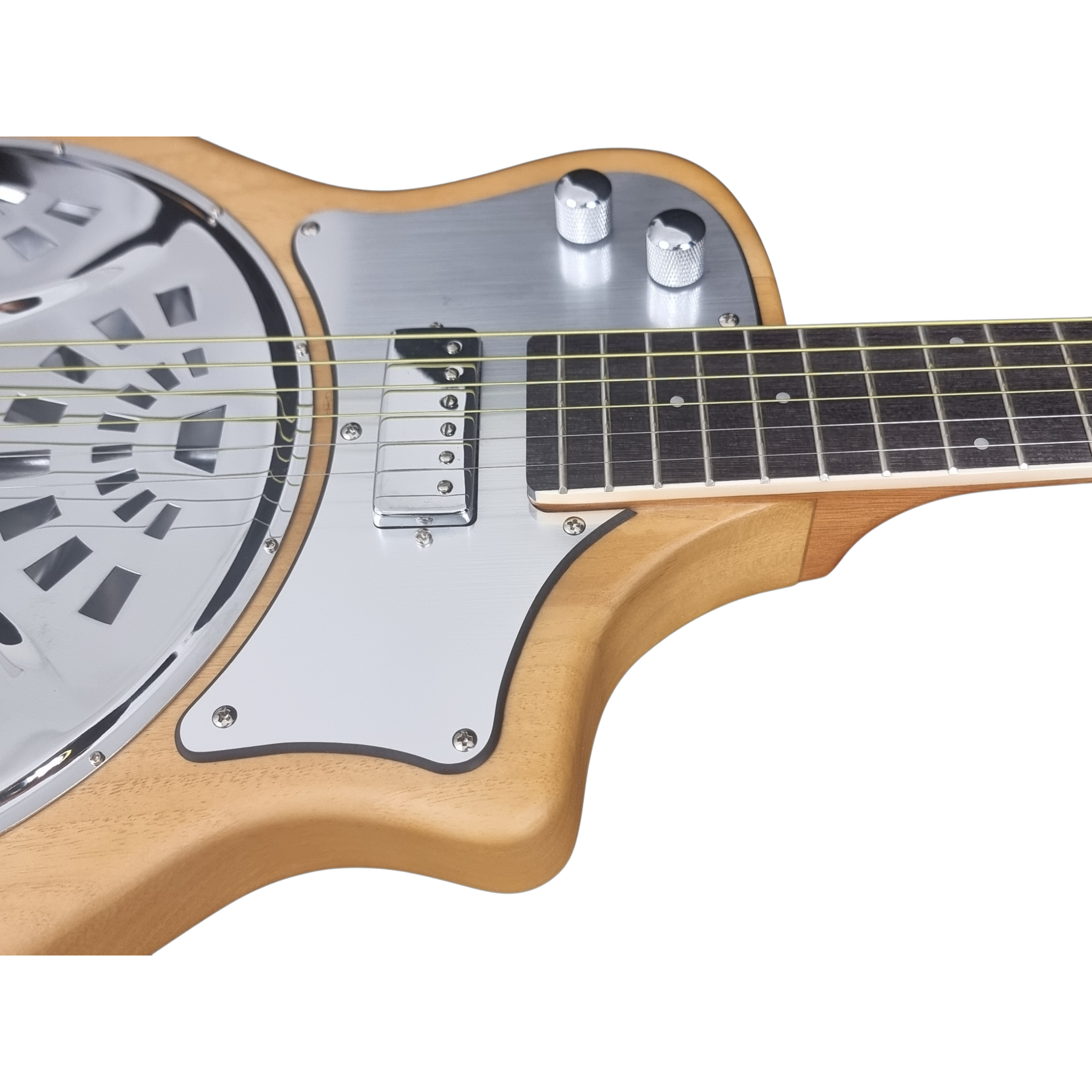 Caraya RE20 Hybrid Resonator Electric-Acoustic Guitar – Paulownia, Satin Natural