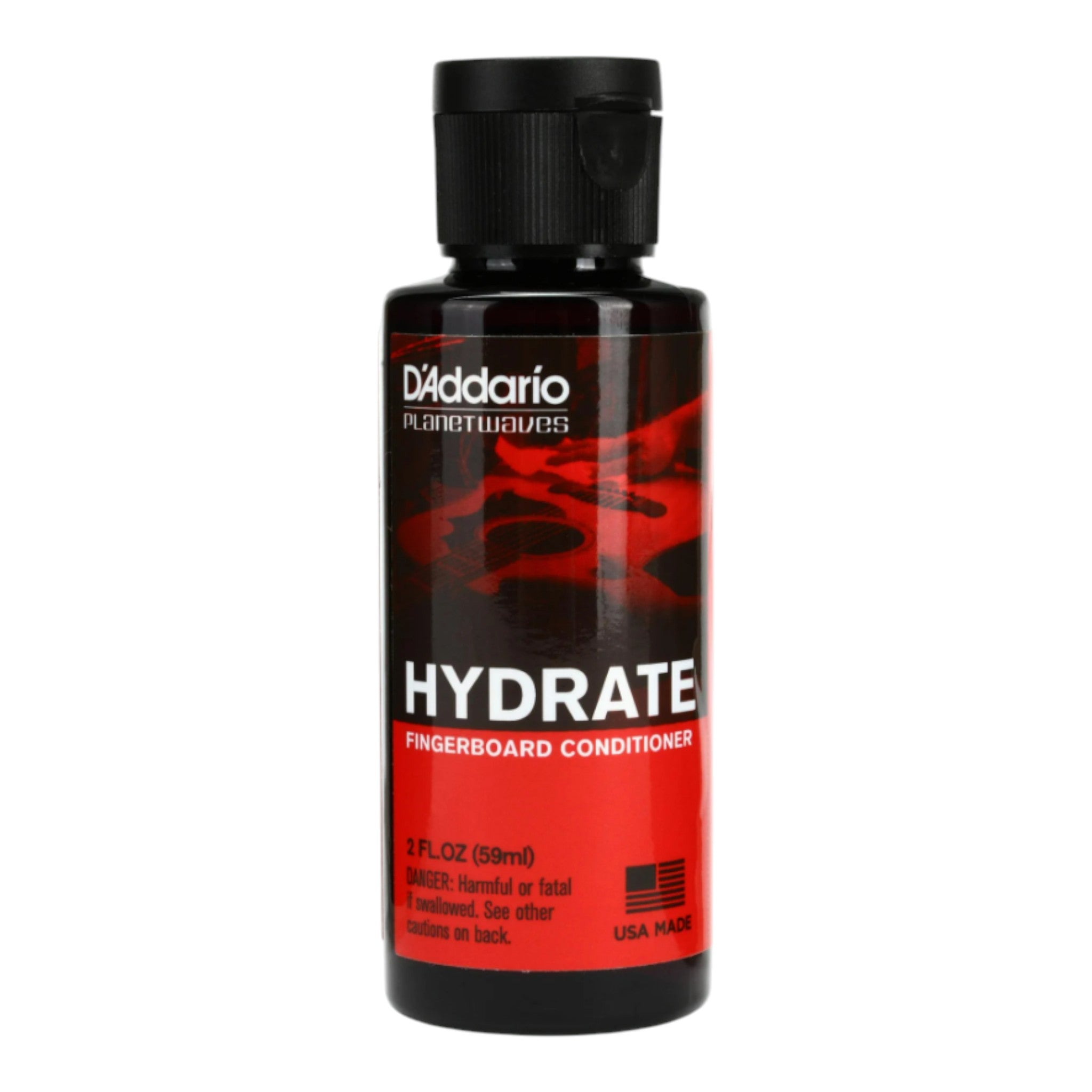 D'Addario PWFBC "Hydrate" Fingerboard Cleaner & Conditioner for Dark/Unfinished Woods - 29.5 ml (1 fl oz) / 59 ml (2 fl oz)