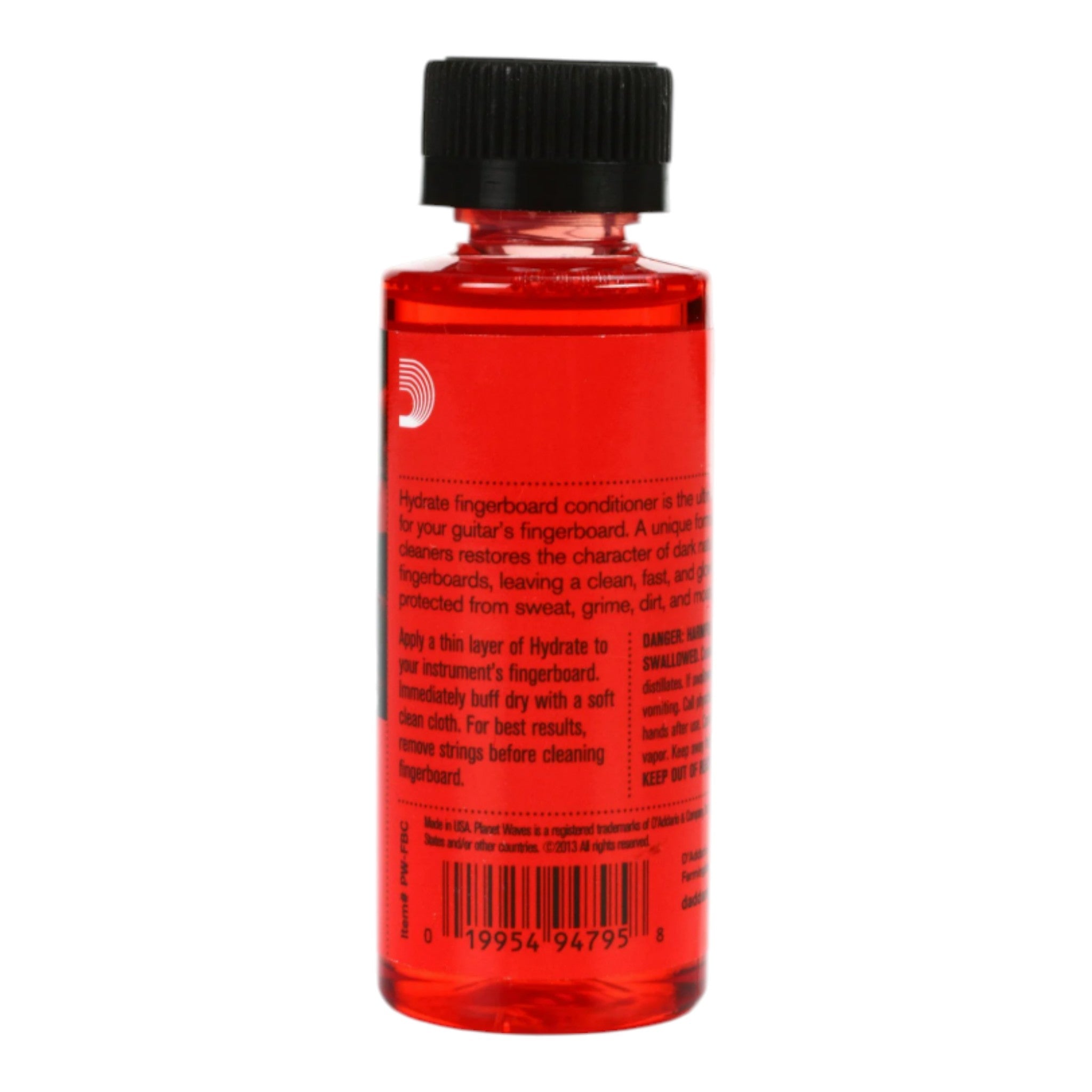 D'Addario PWFBC "Hydrate" Fingerboard Cleaner & Conditioner for Dark/Unfinished Woods - 29.5 ml (1 fl oz) / 59 ml (2 fl oz)