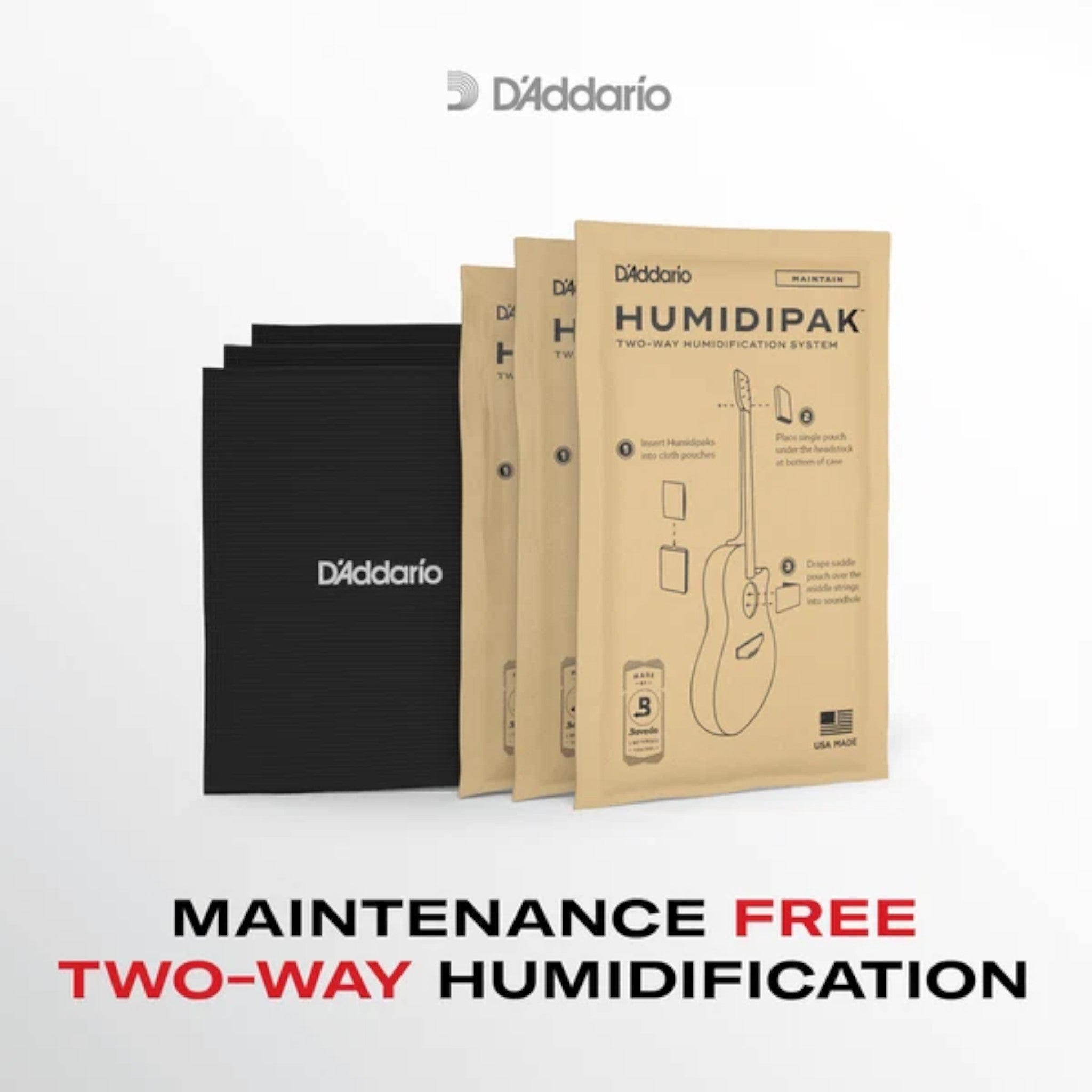 D'Addario PWHPK01 "Humidipak Maintain" Automatic Two-Way Humidity Control System for Guitars