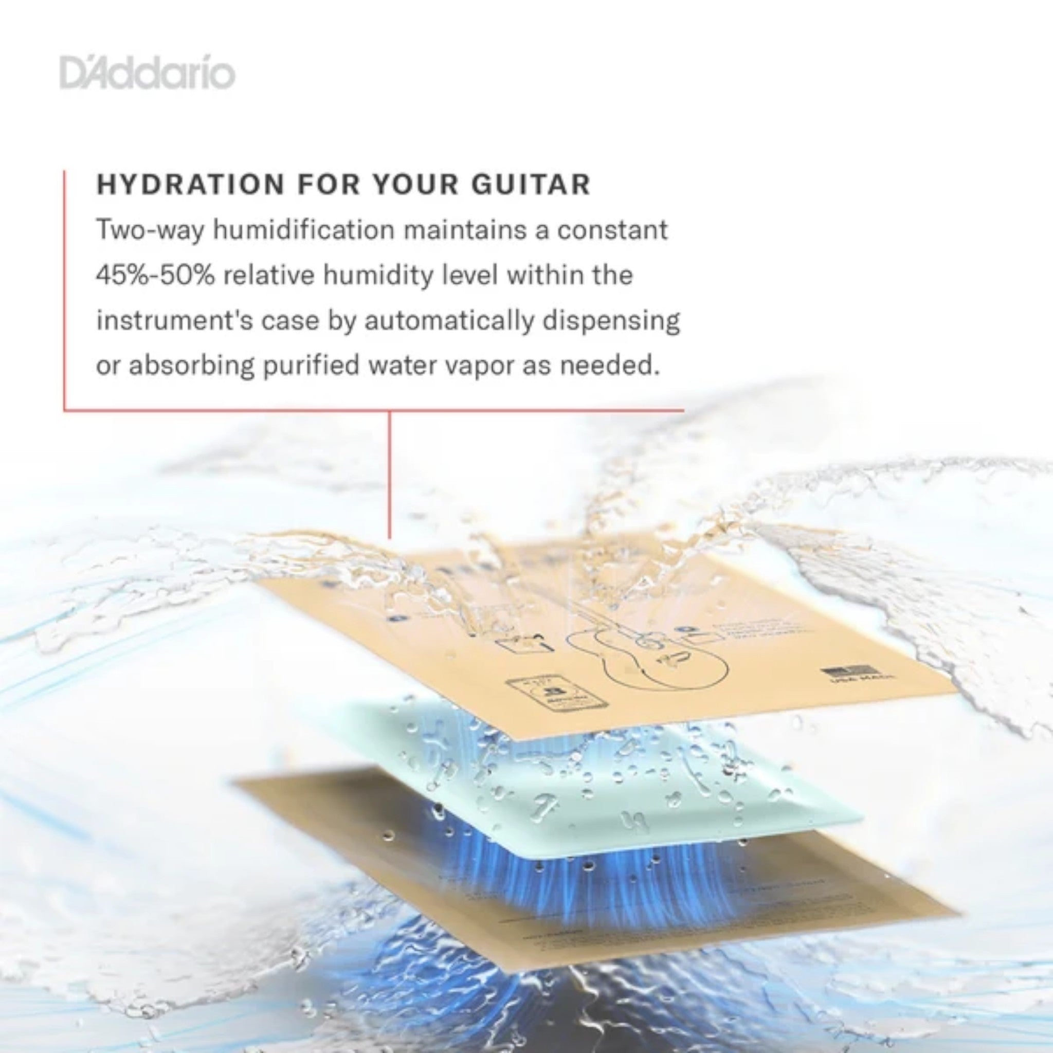 D'Addario PWHPK01 "Humidipak Maintain" Automatic Two-Way Humidity Control System for Guitars