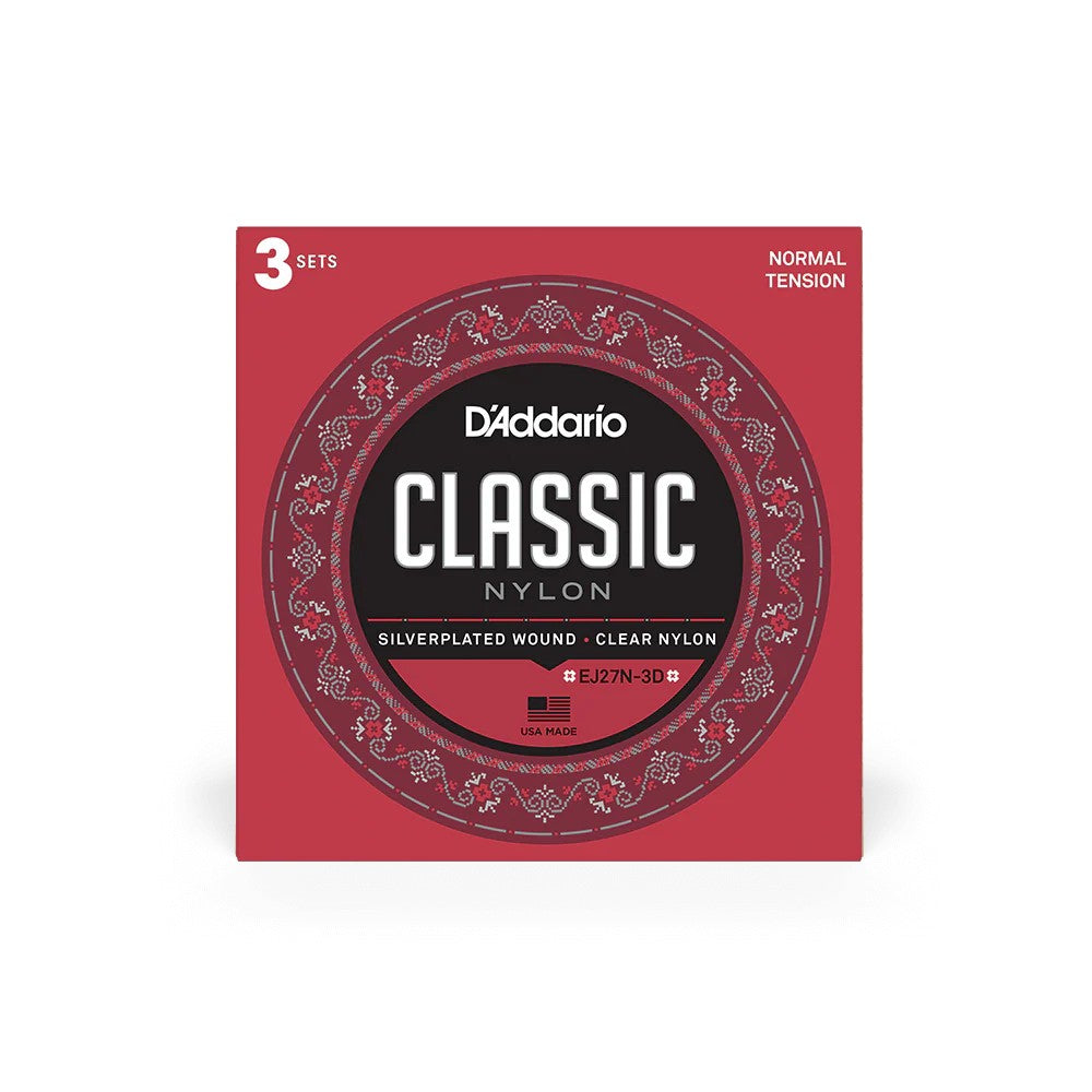 D’Addario 028-043 Classics Nylon Student Classical Guitar Strings – Normal Tension (EJ27N)