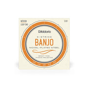D’Addario 10-23 Nickel Wound 5-String Banjo Strings – Medium (.010-.023) (EJ61)
