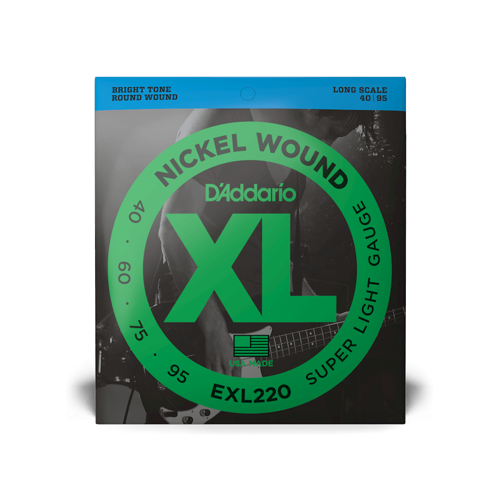 D'Addario 40-95 Bass Strings - Super Light Long Scale (.040 - .095) (EXL220)