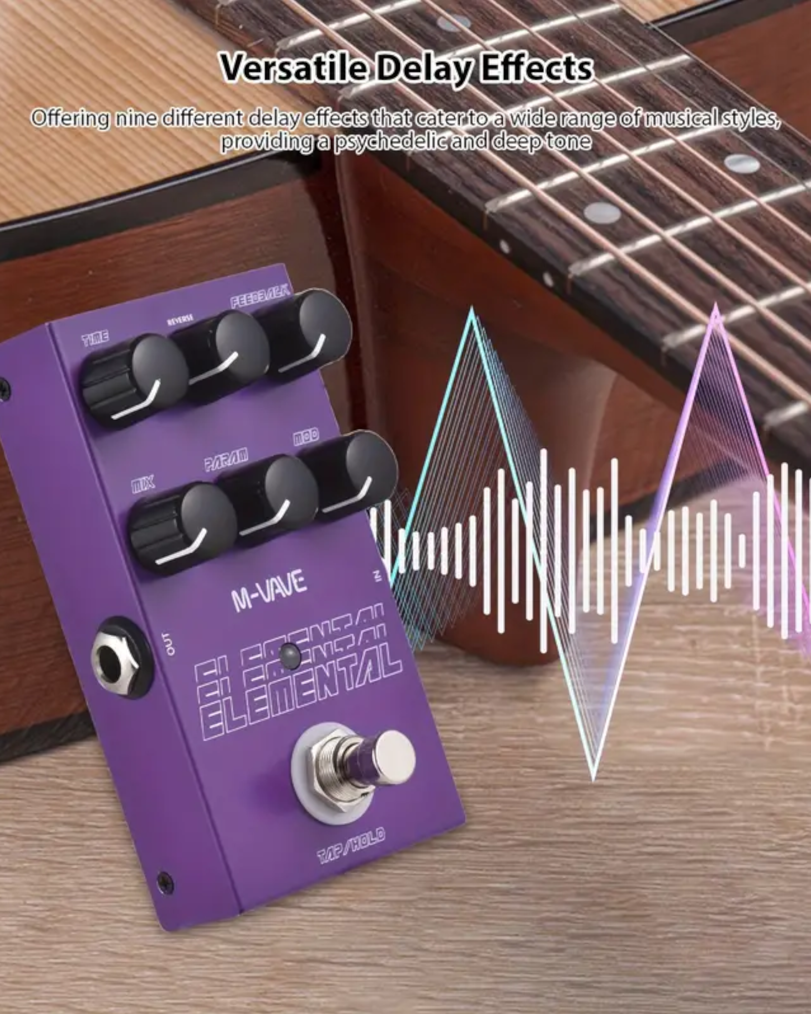 M-Vave Elemental Guitar Delay Effects Pedal / 9 Delay Effects - ELEMENTAL